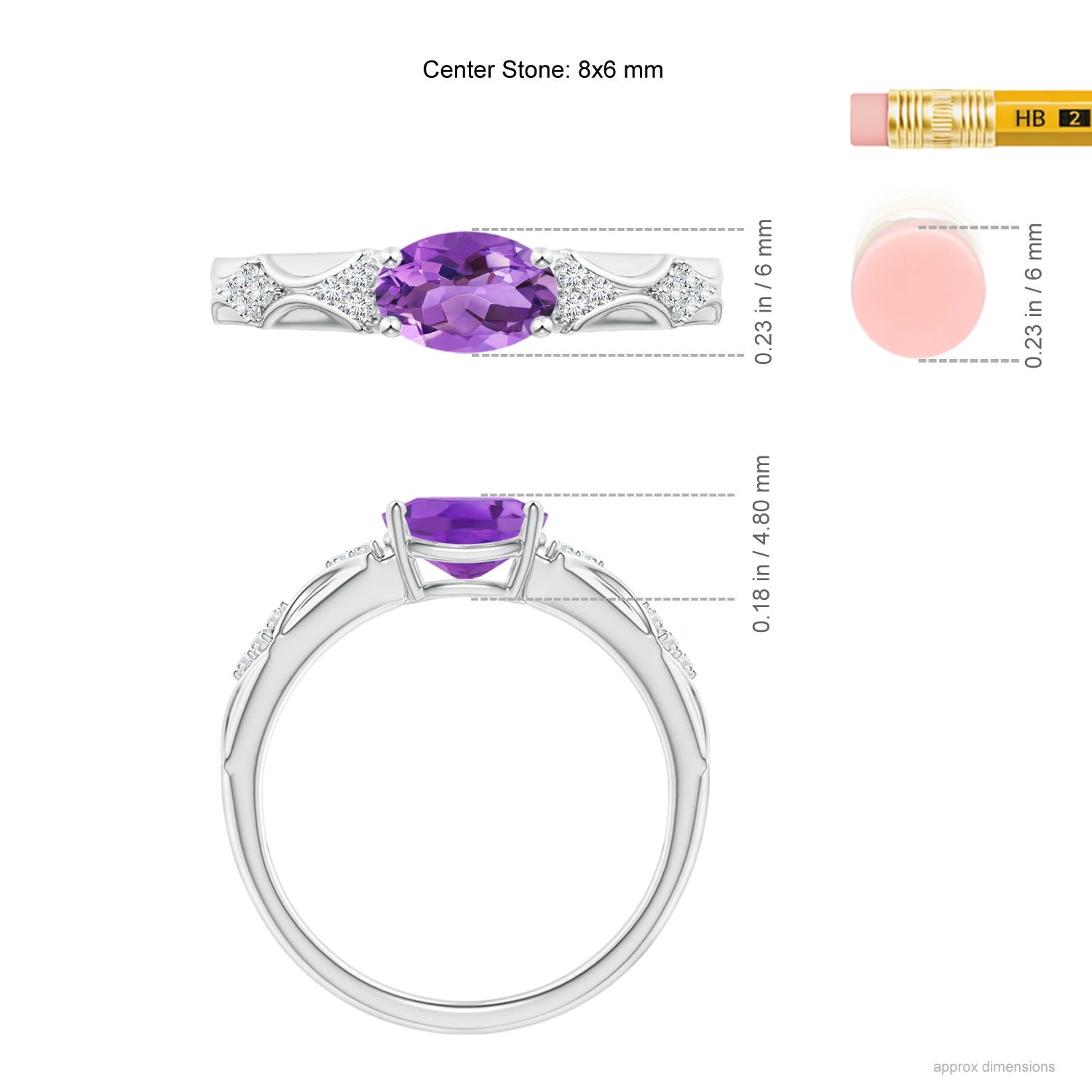 AA - Amethyst / 1.22 CT / 14 KT White Gold