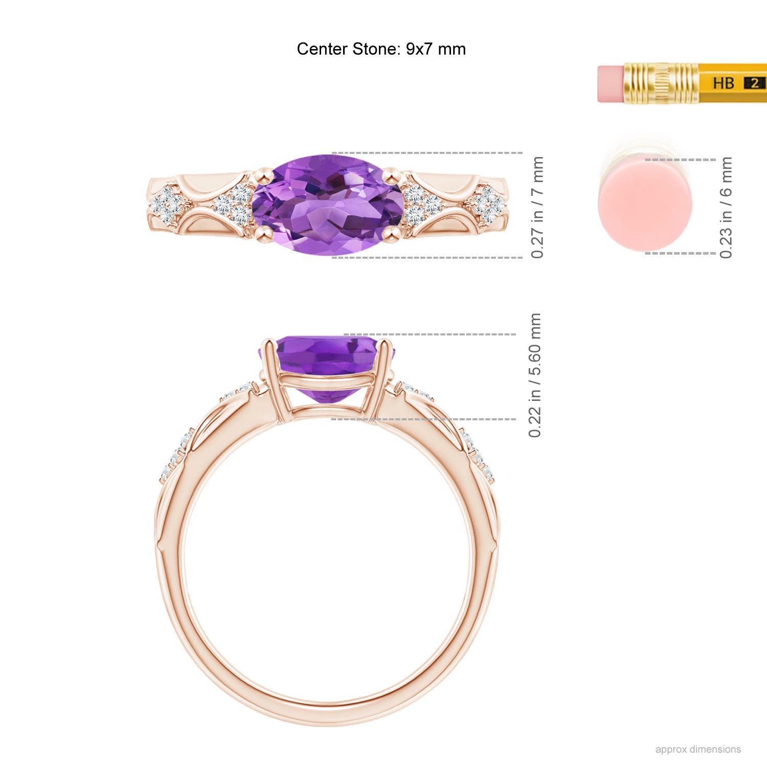 AA - Amethyst / 1.68 CT / 14 KT Rose Gold
