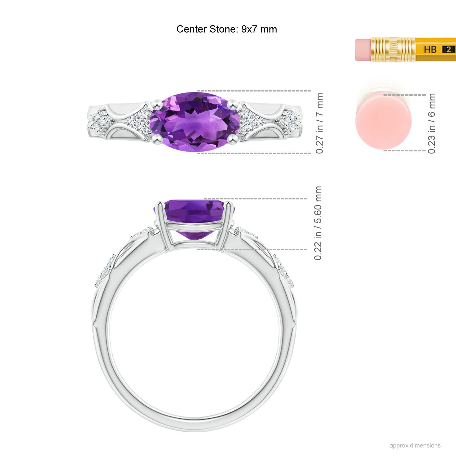 AAA - Amethyst / 1.68 CT / 14 KT White Gold