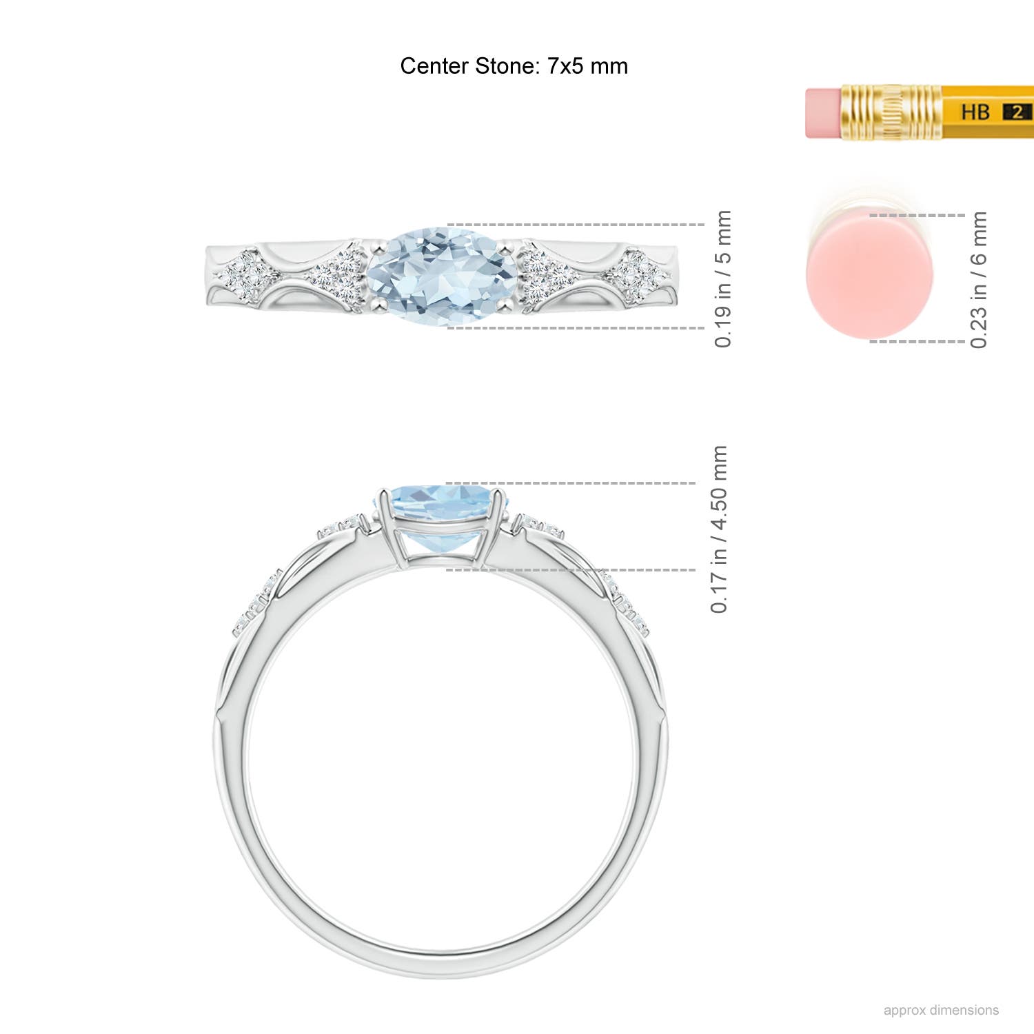 A - Aquamarine / 0.64 CT / 14 KT White Gold