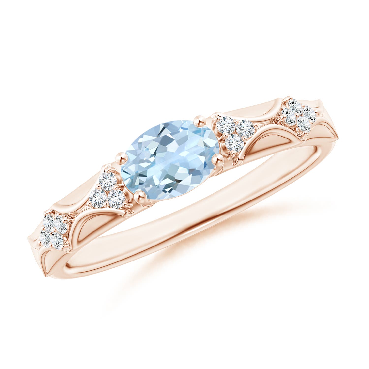 AA - Aquamarine / 0.64 CT / 14 KT Rose Gold