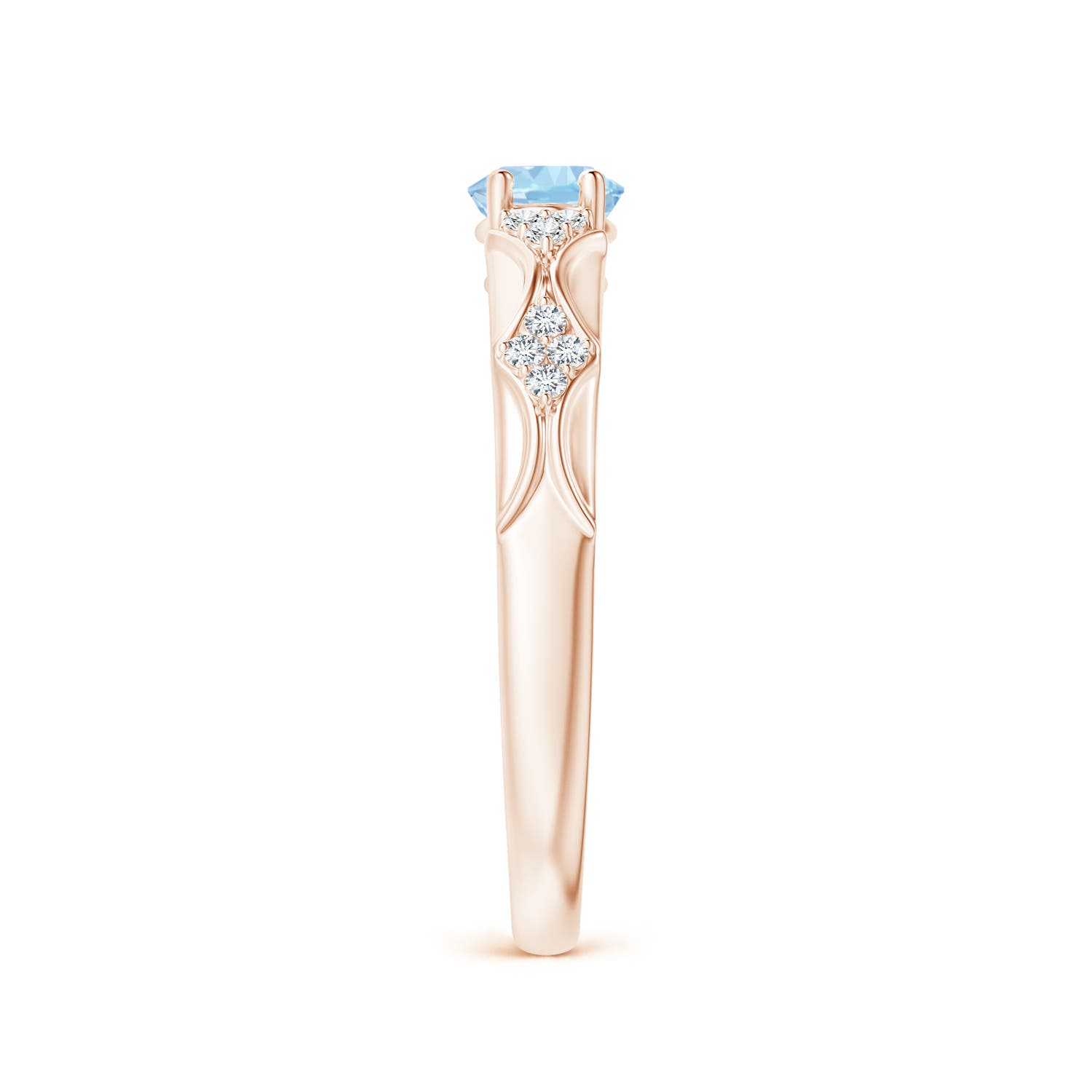 AAA - Aquamarine / 0.64 CT / 14 KT Rose Gold