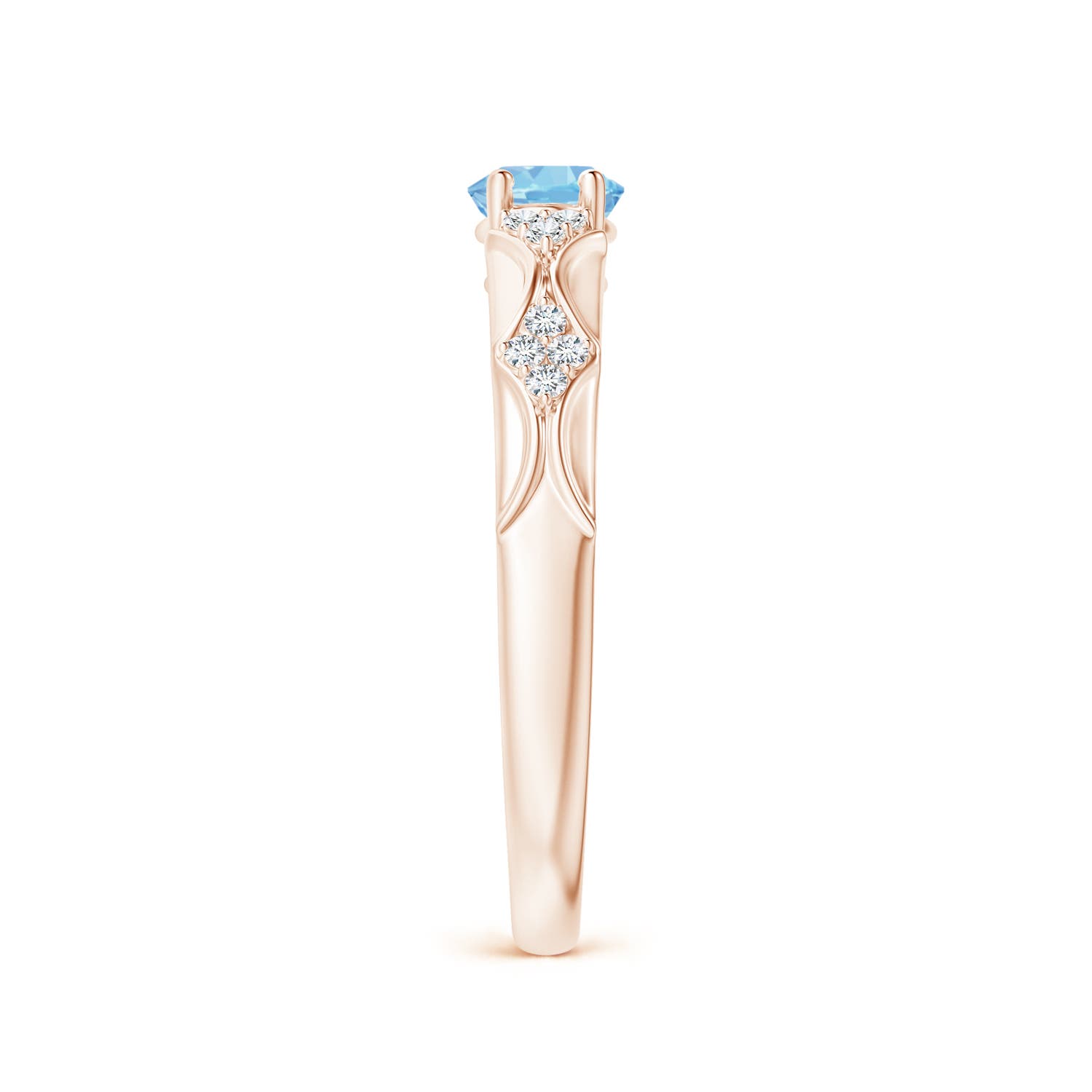 AAAA - Aquamarine / 0.64 CT / 14 KT Rose Gold