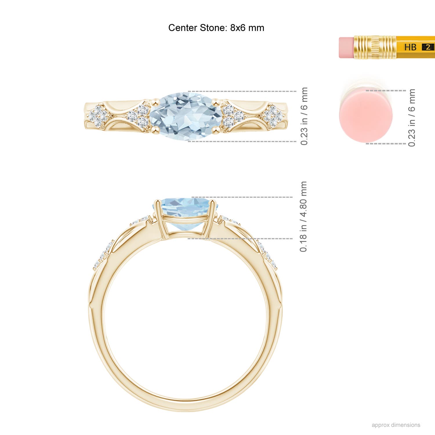 A - Aquamarine / 1.07 CT / 14 KT Yellow Gold