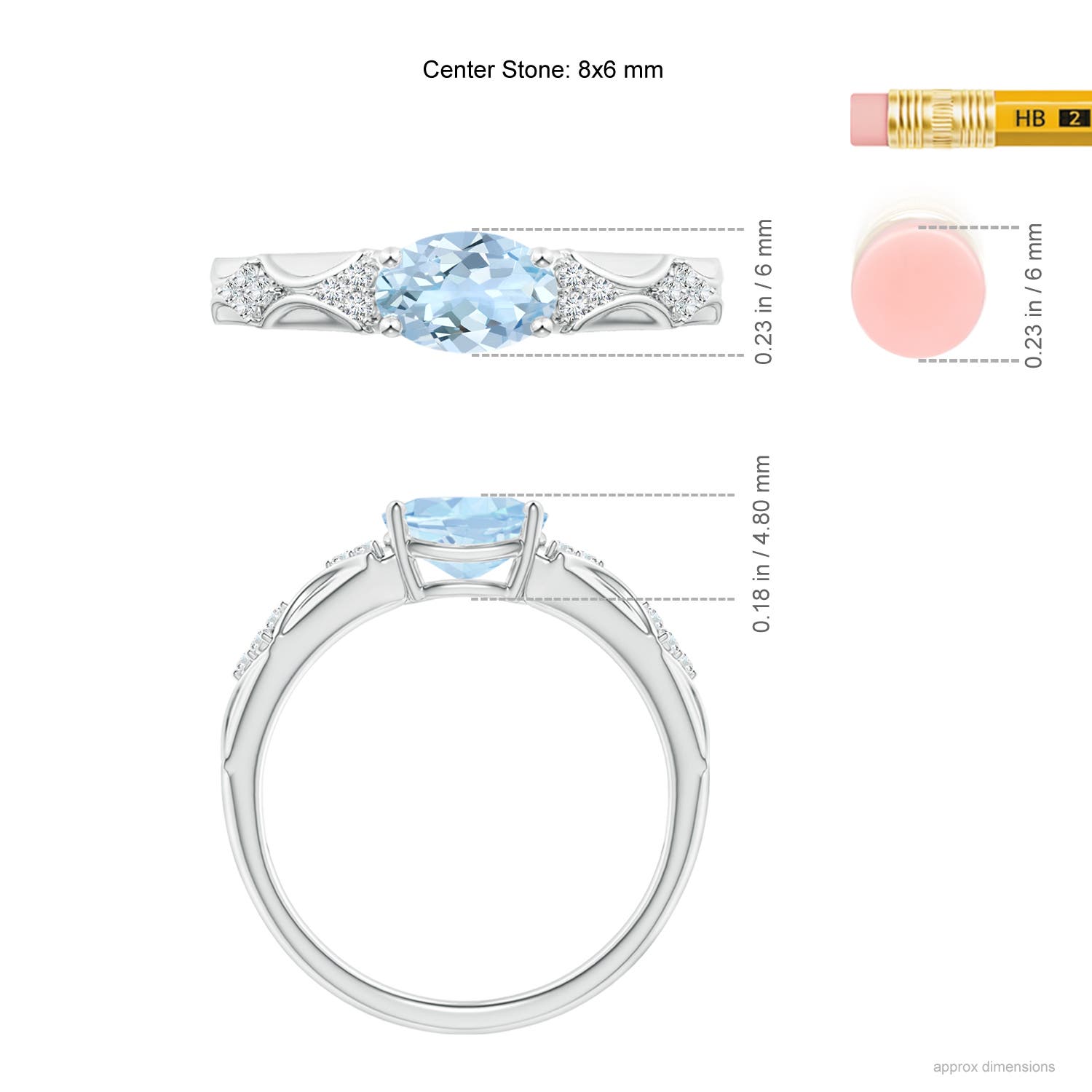 AA - Aquamarine / 1.07 CT / 14 KT White Gold