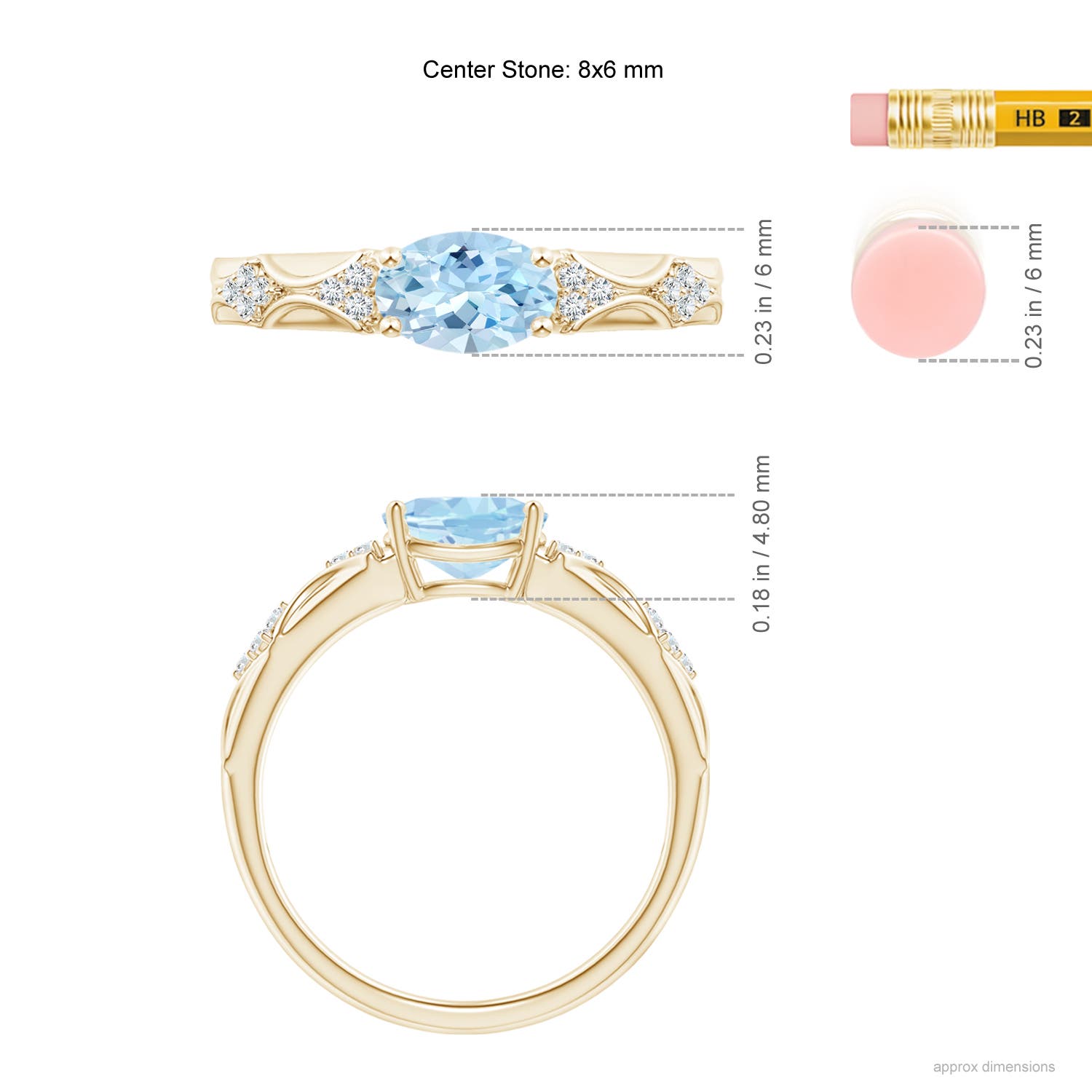 AAA - Aquamarine / 1.07 CT / 14 KT Yellow Gold