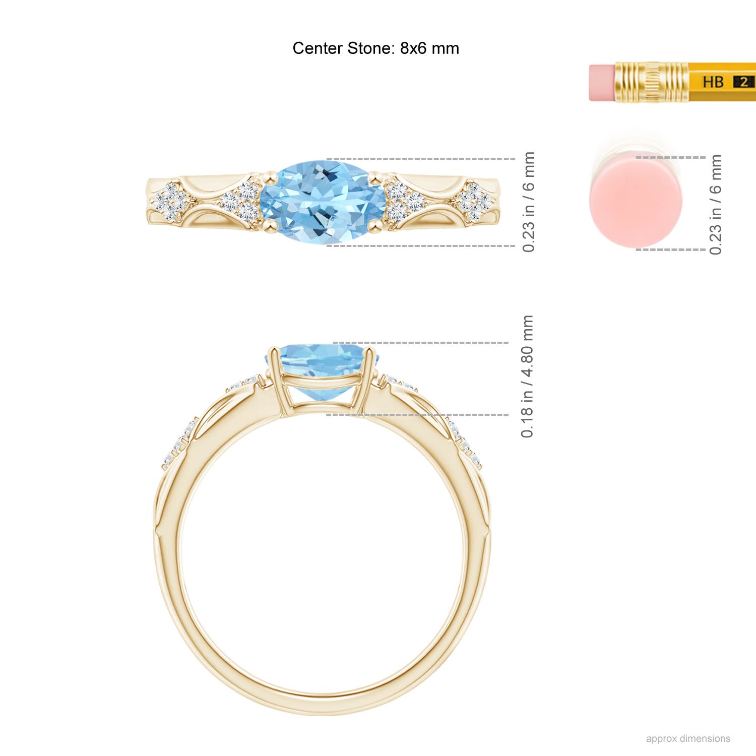 AAAA - Aquamarine / 1.07 CT / 14 KT Yellow Gold