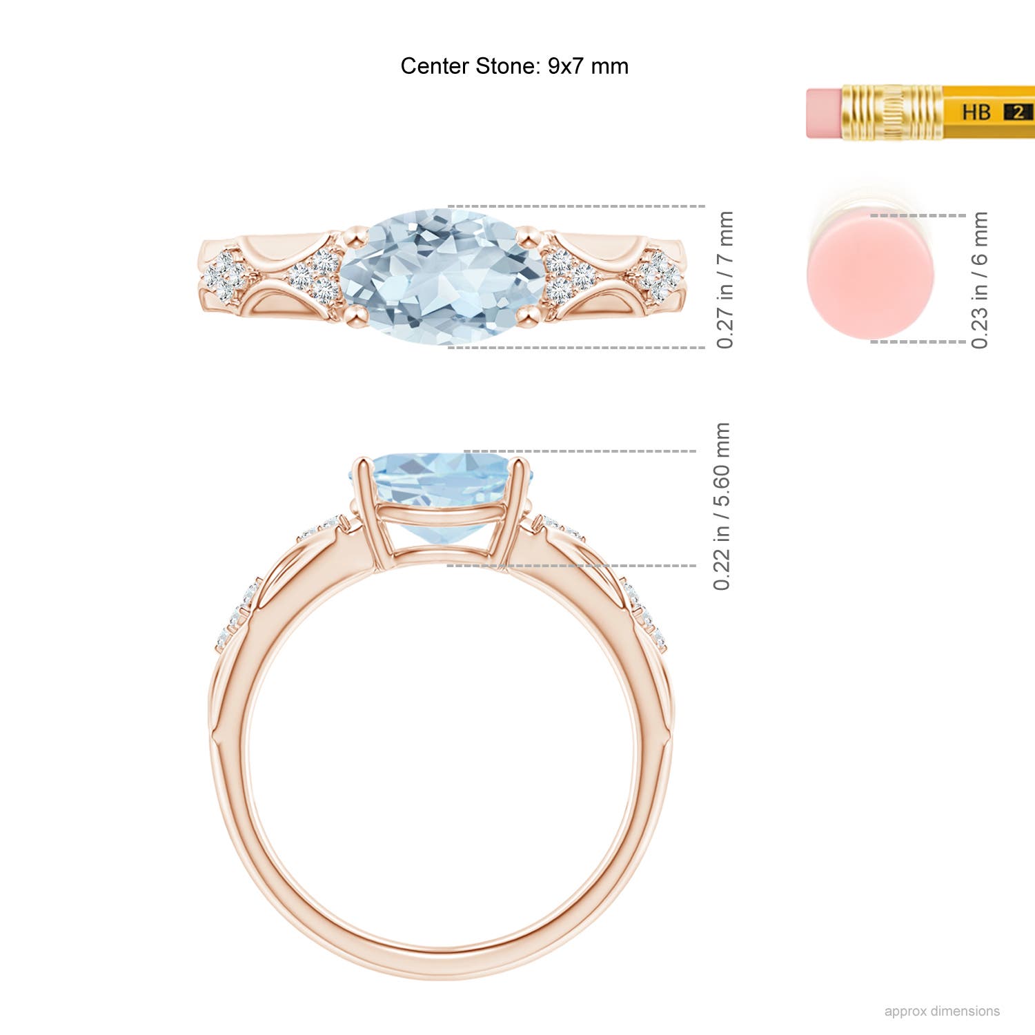 A - Aquamarine / 1.58 CT / 14 KT Rose Gold