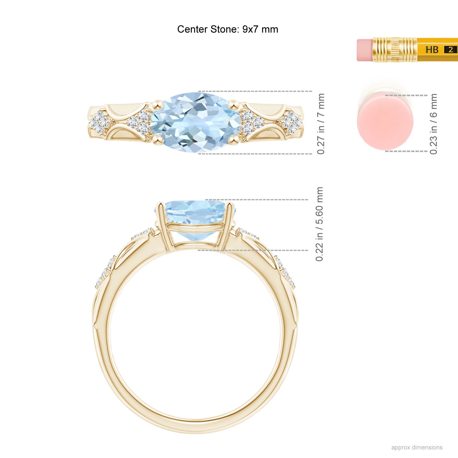 AA - Aquamarine / 1.58 CT / 14 KT Yellow Gold