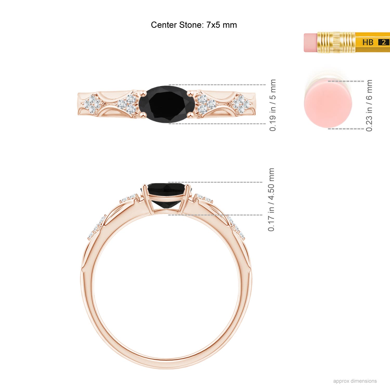 AAA - Black Onyx / 1.04 CT / 14 KT Rose Gold