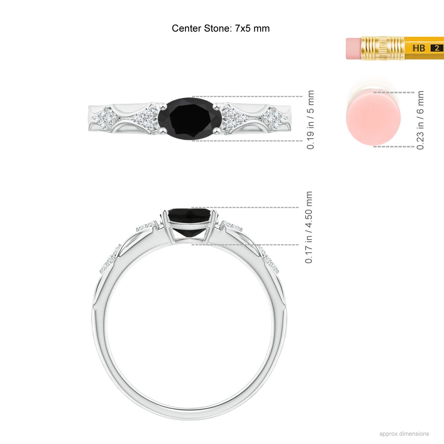 AAA - Black Onyx / 1.04 CT / 14 KT White Gold