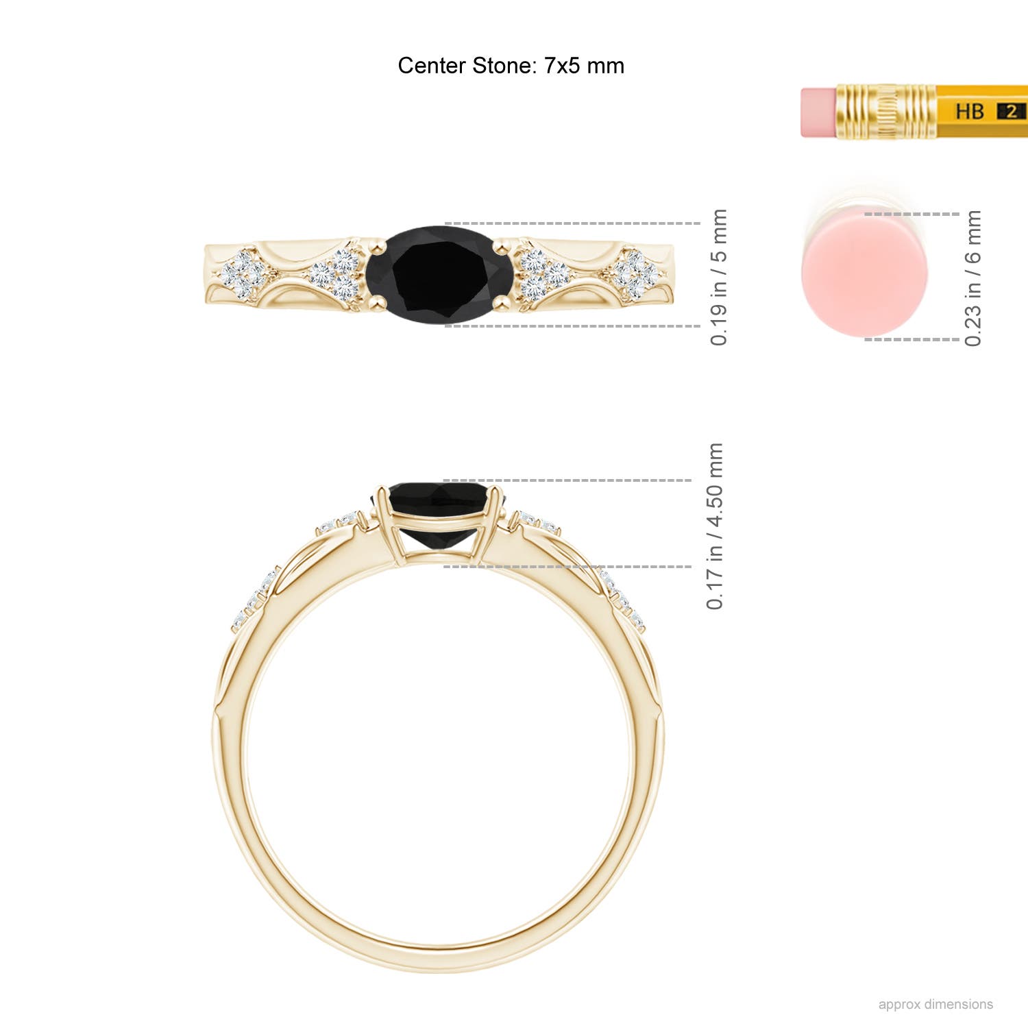 AAA - Black Onyx / 1.04 CT / 14 KT Yellow Gold