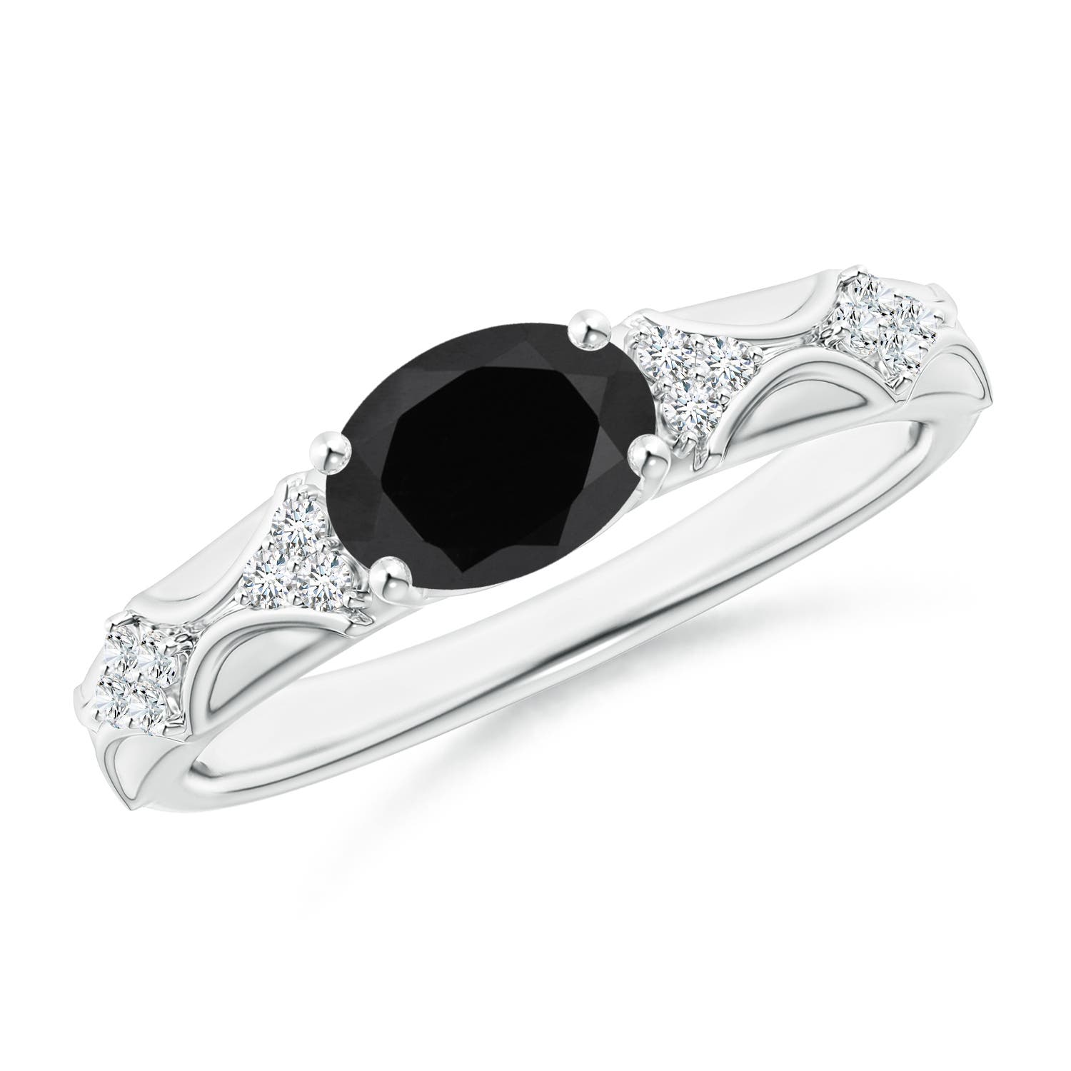 Vintage Black Onyx Engagement Ring Oval Art Deco Diamond Moissanite Halo  Rings Yellow Gold Split Band Half Eternity Anniversary Promise Ring - Etsy