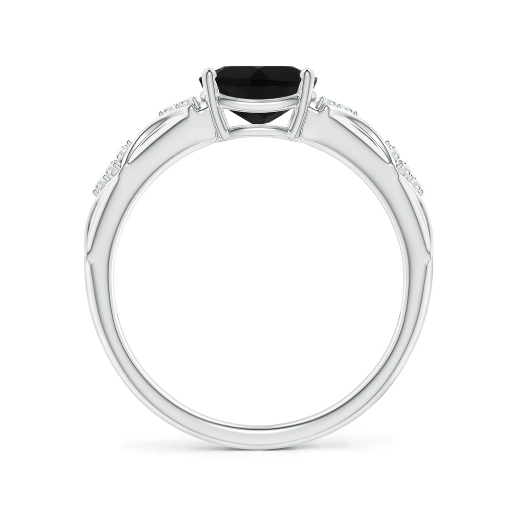 8x6mm AAA Oval Black Onyx Vintage Style Ring with Diamond Accents in White Gold - side_1