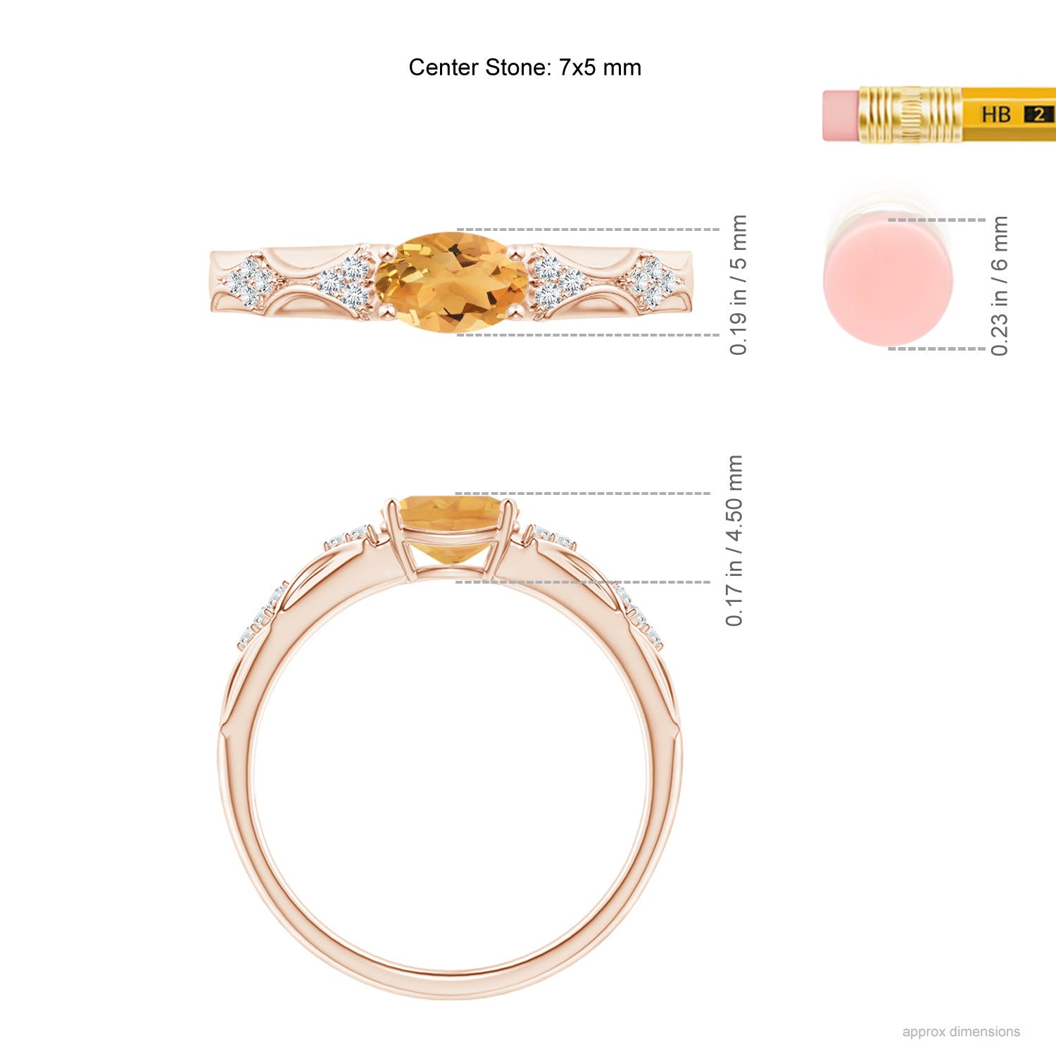 A - Citrine / 0.79 CT / 14 KT Rose Gold