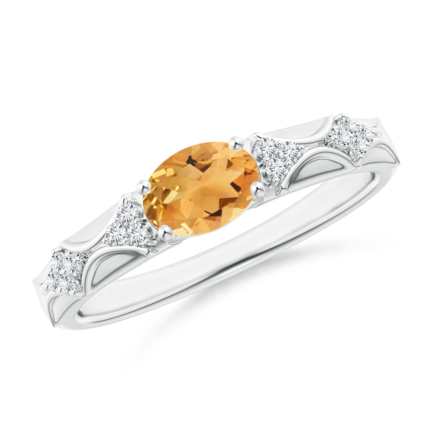 A - Citrine / 0.79 CT / 14 KT White Gold