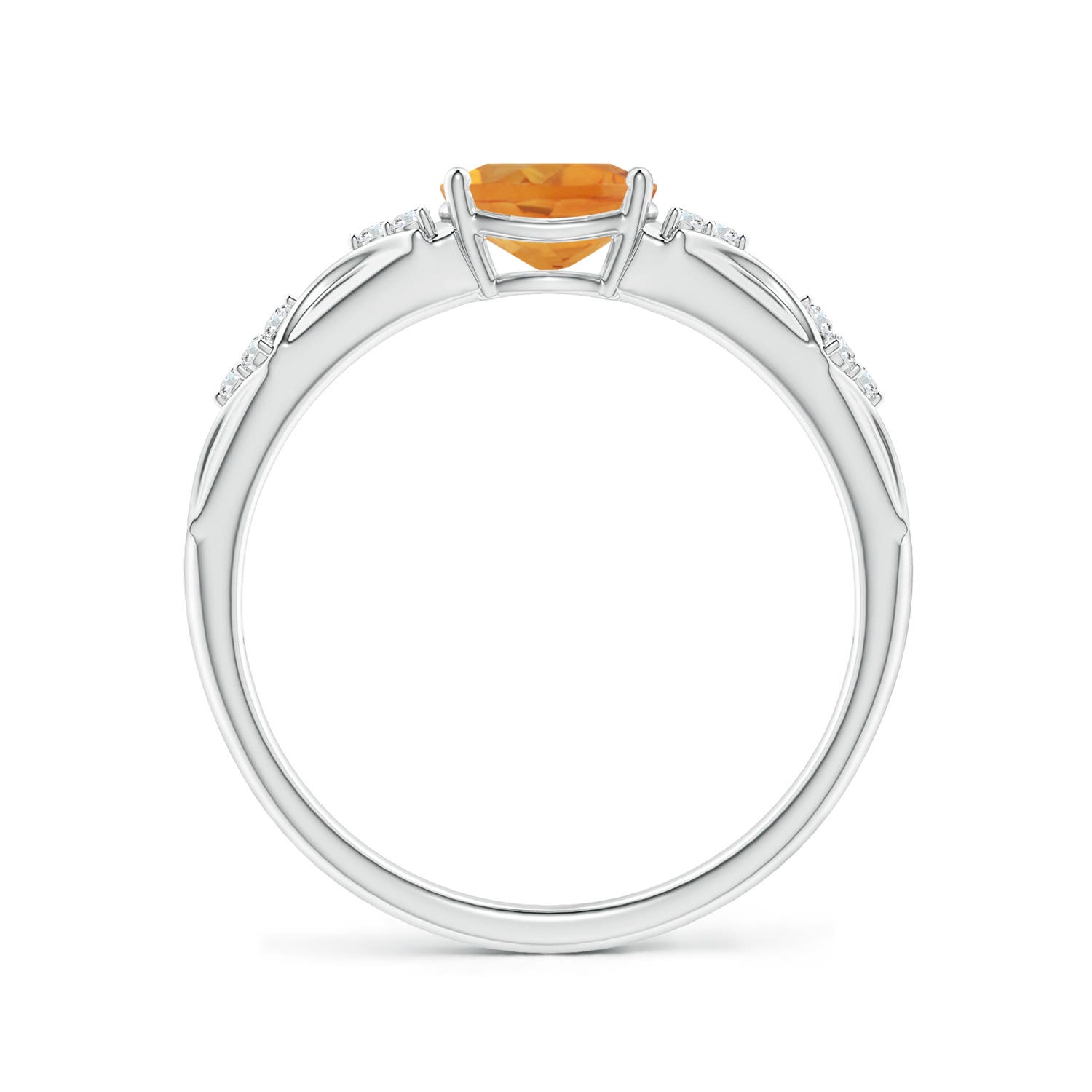 AA - Citrine / 0.79 CT / 14 KT White Gold