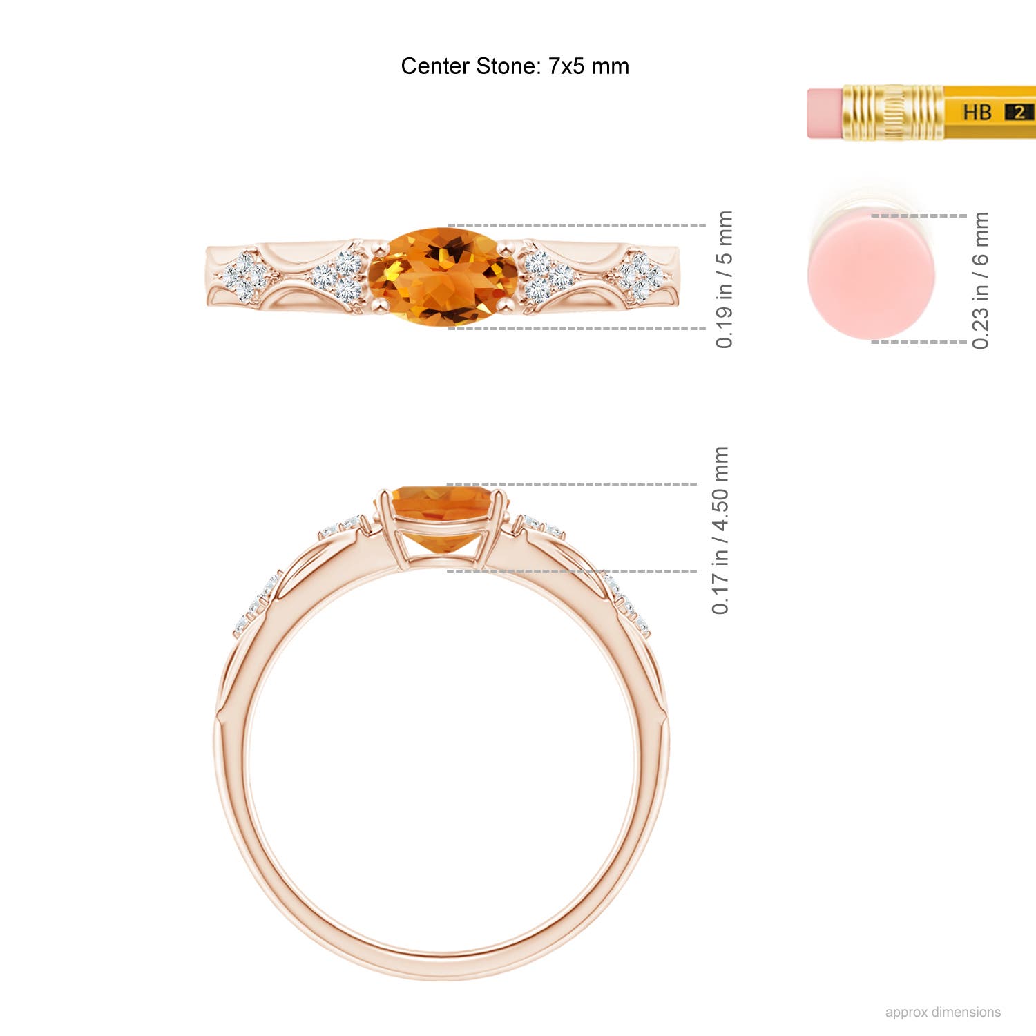 AAA - Citrine / 0.79 CT / 14 KT Rose Gold