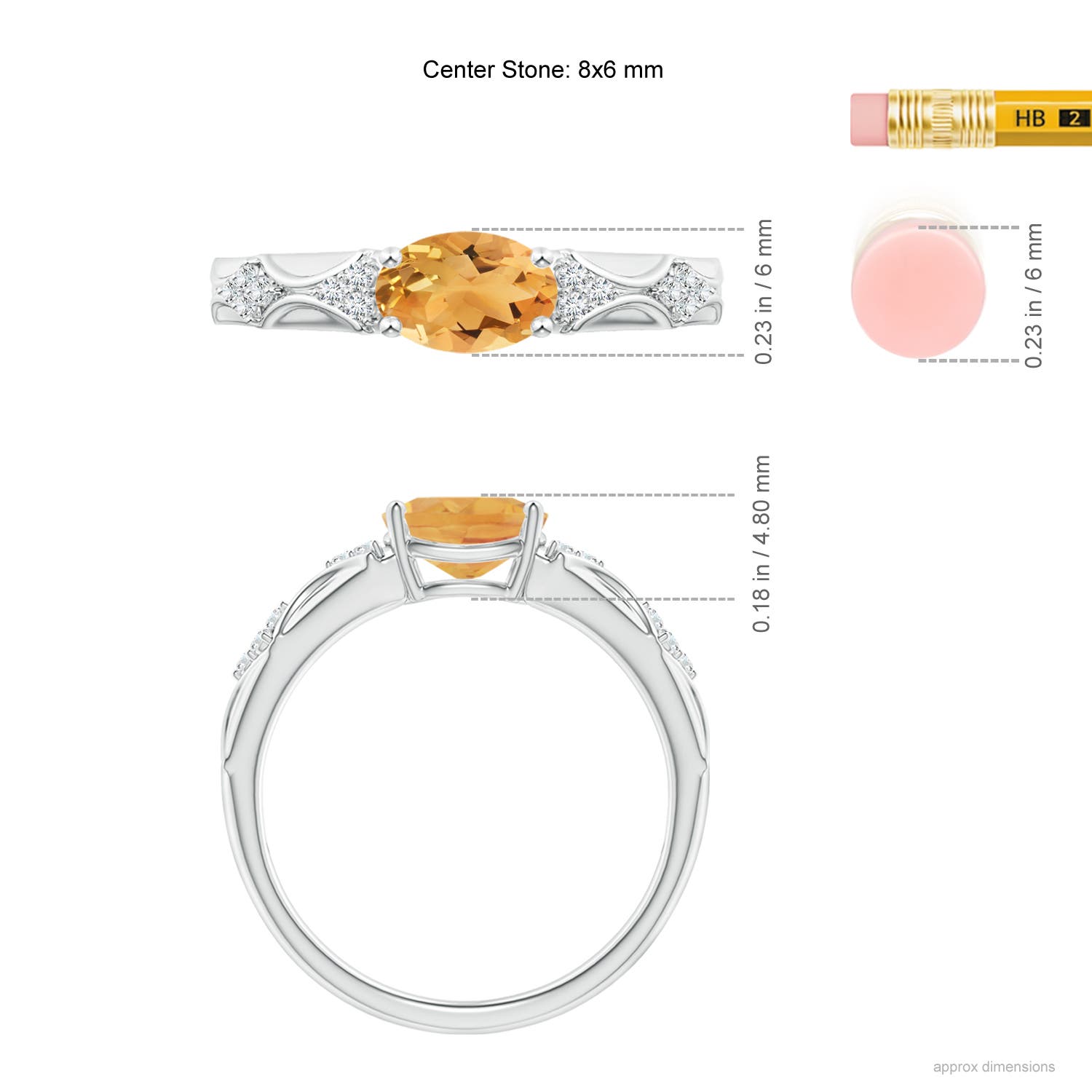 A - Citrine / 1.17 CT / 14 KT White Gold