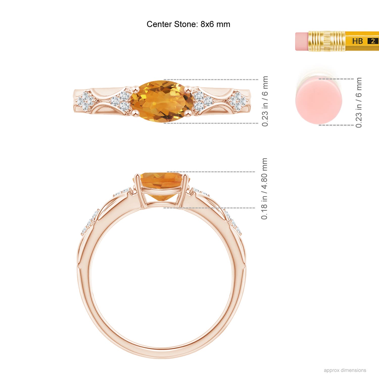 AA - Citrine / 1.17 CT / 14 KT Rose Gold