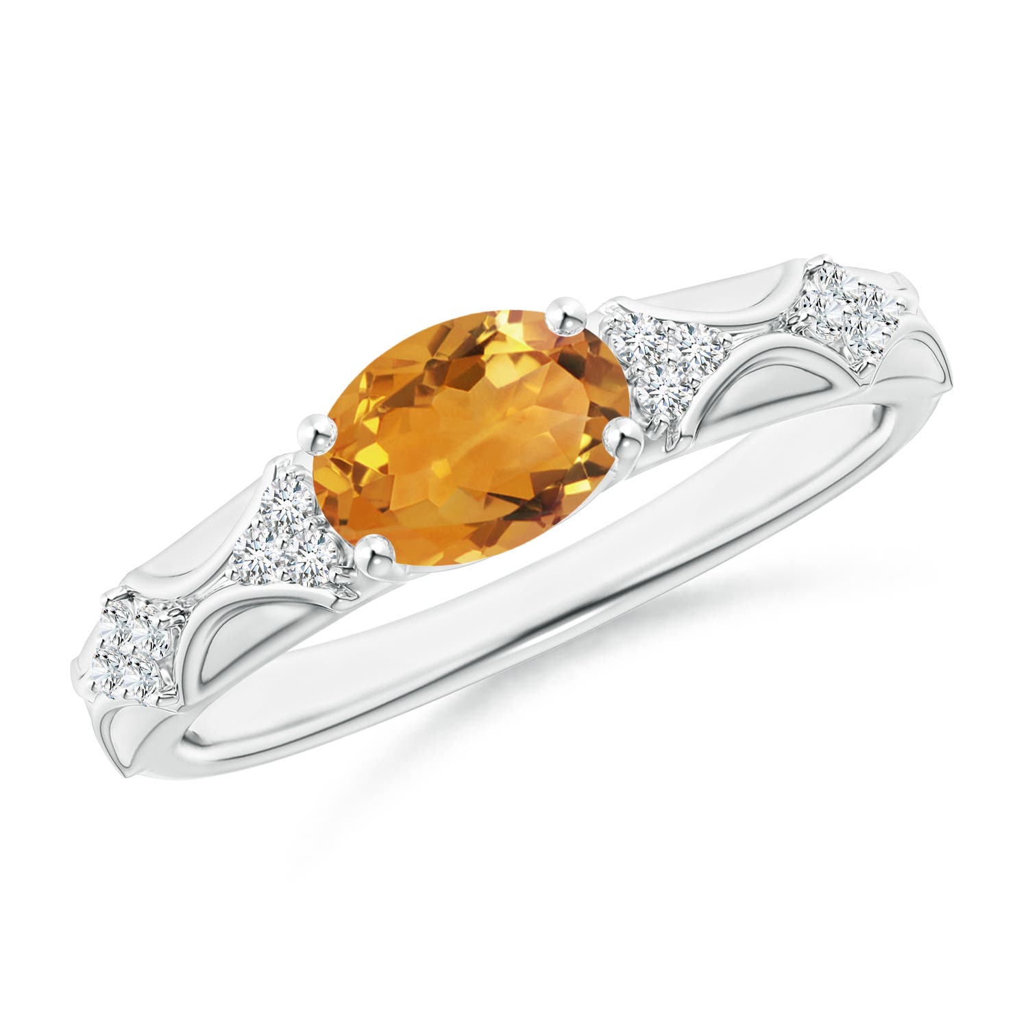 AA - Citrine / 1.17 CT / 14 KT White Gold