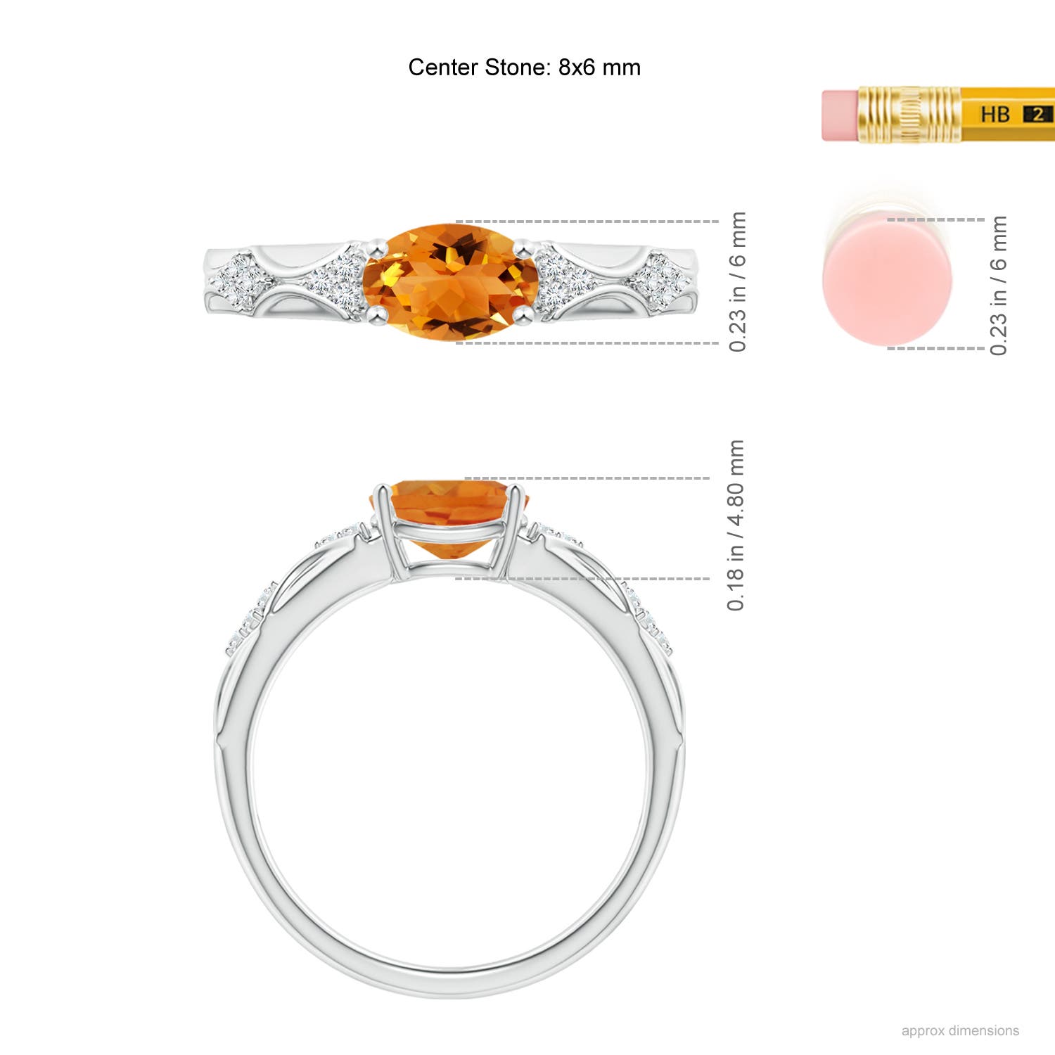 AAA - Citrine / 1.17 CT / 14 KT White Gold