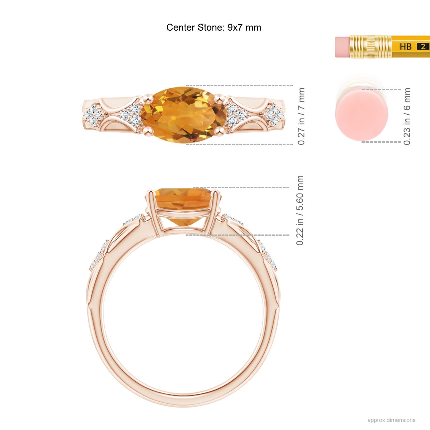 AA - Citrine / 1.73 CT / 14 KT Rose Gold