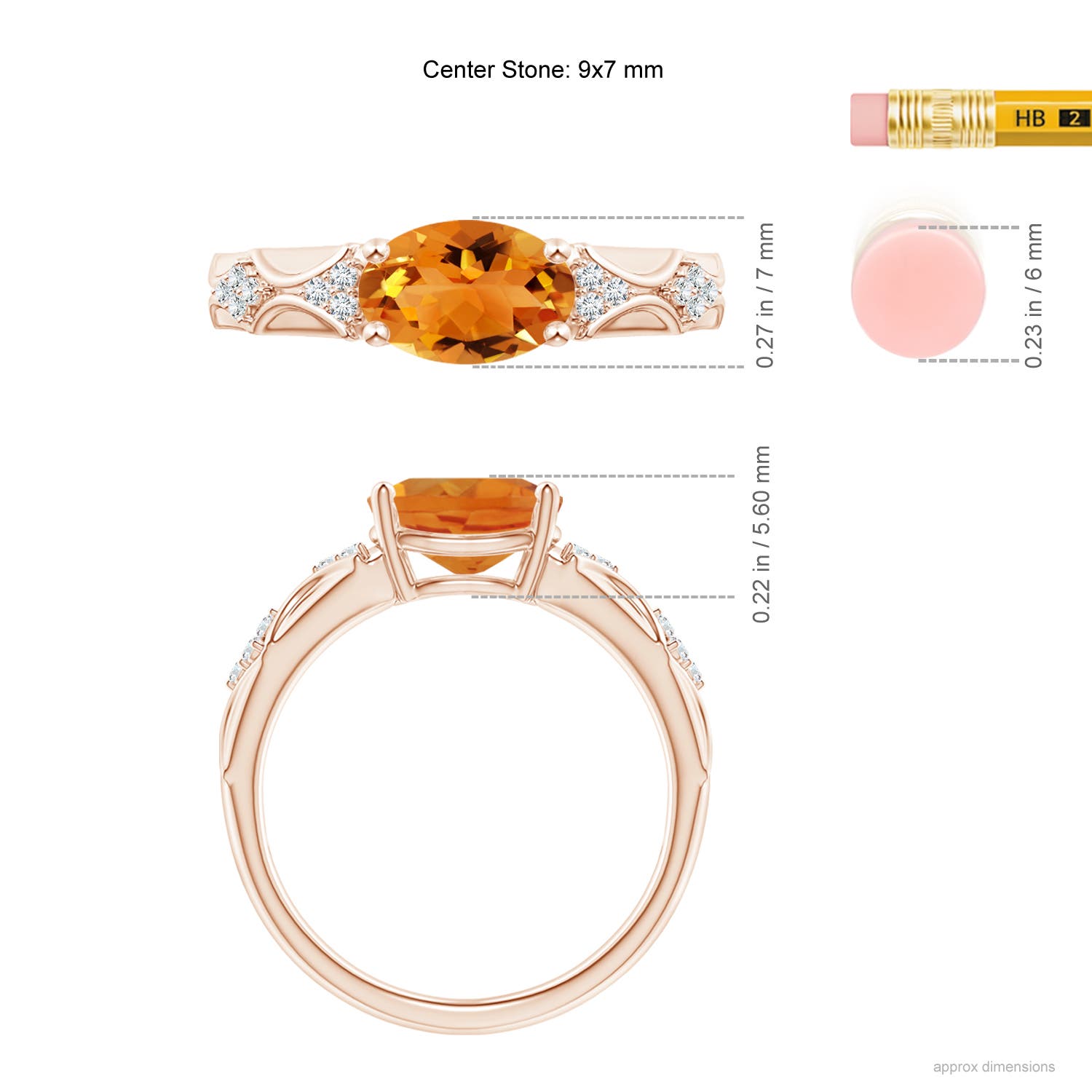 AAA - Citrine / 1.73 CT / 14 KT Rose Gold