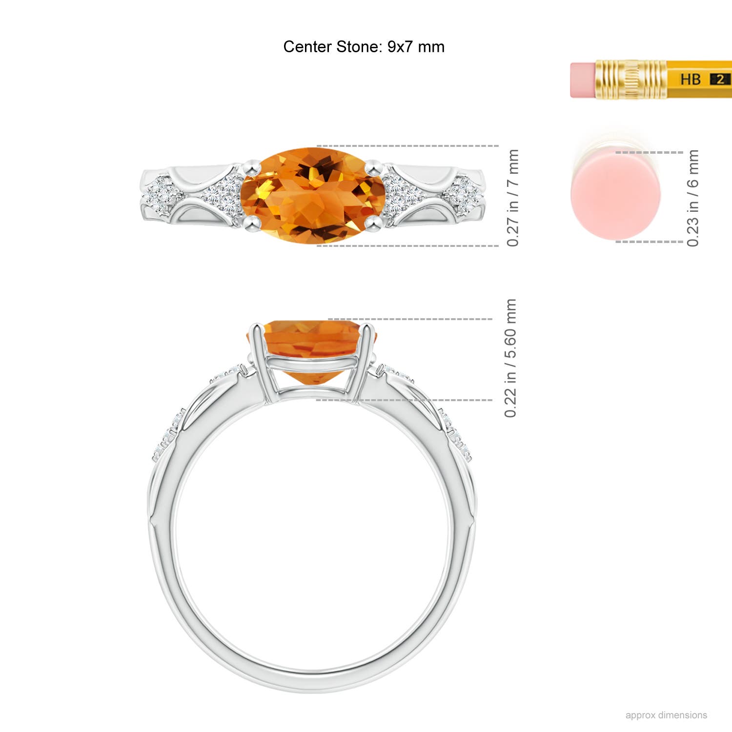 AAA - Citrine / 1.73 CT / 14 KT White Gold