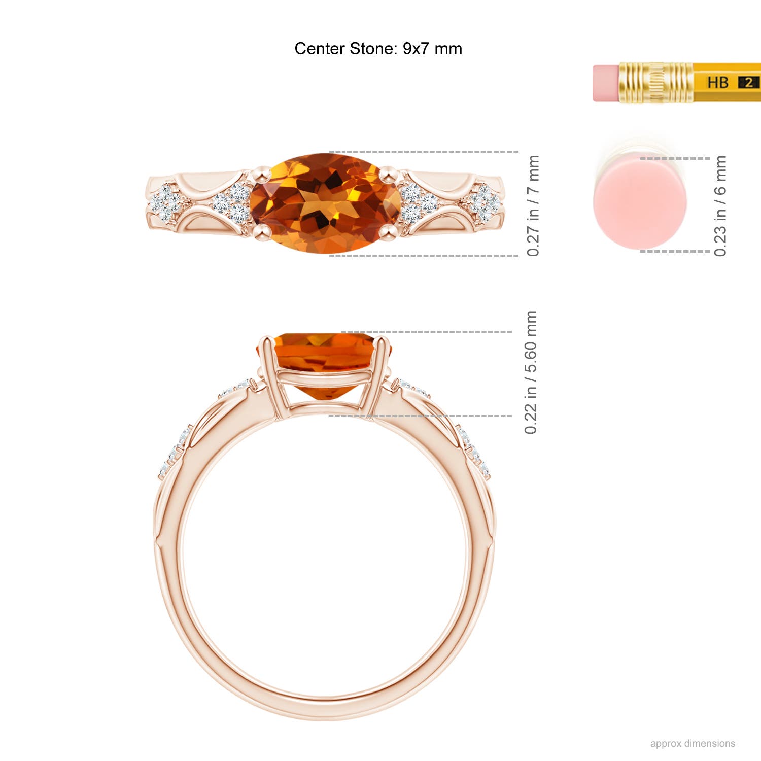 AAAA - Citrine / 1.73 CT / 14 KT Rose Gold