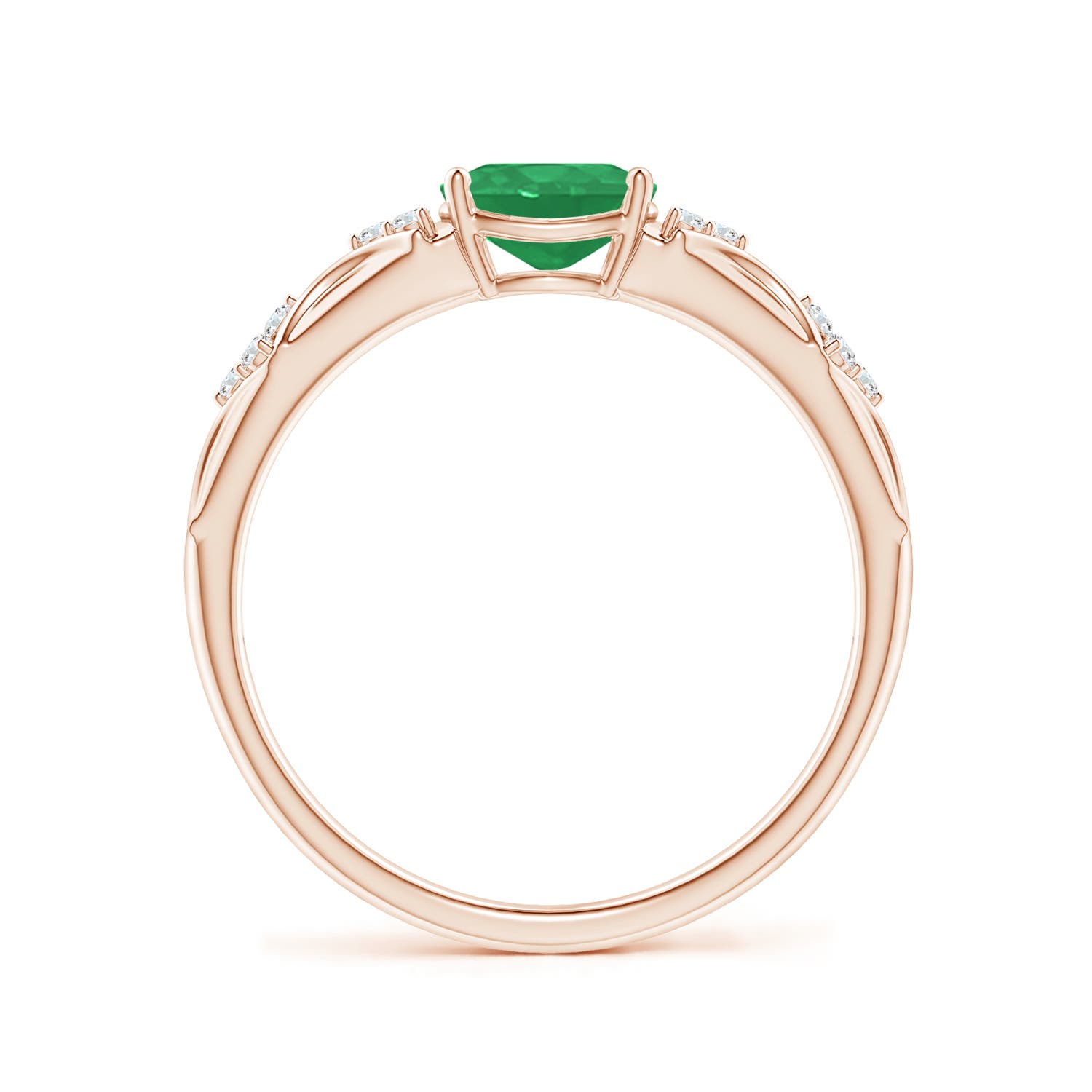 A - Emerald / 0.72 CT / 14 KT Rose Gold