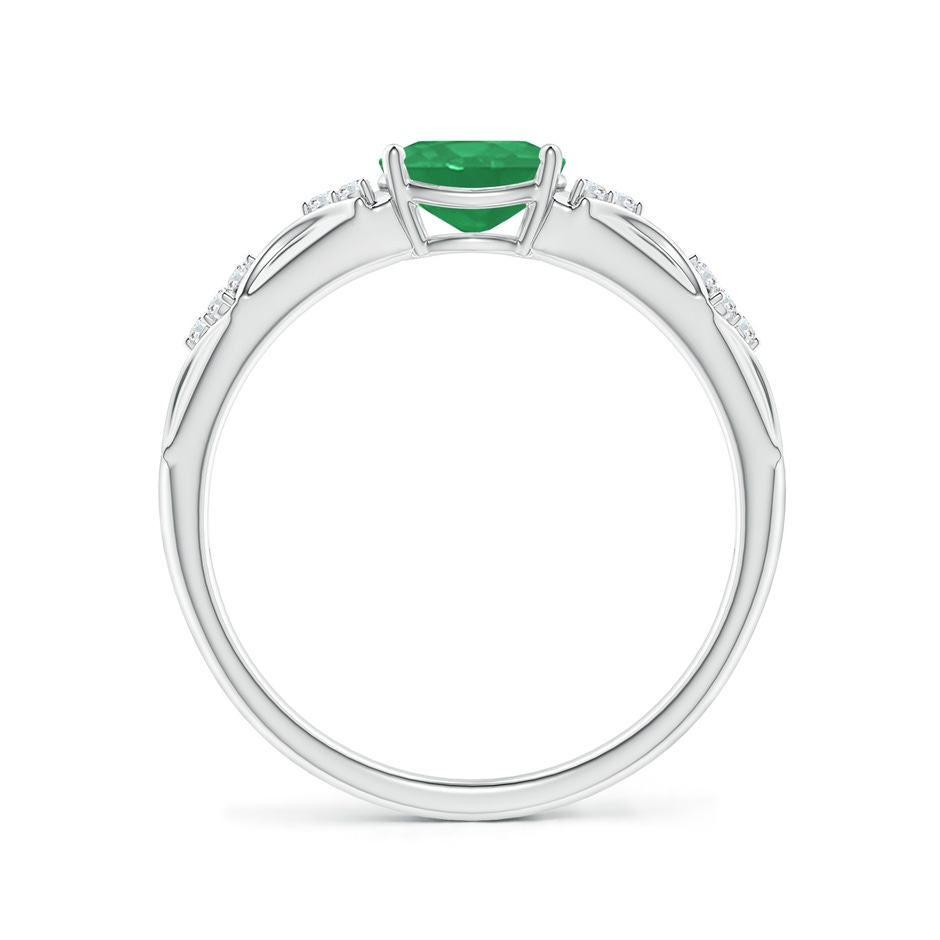 7x5mm A Oval Emerald Vintage Style Ring with Diamond Accents in White Gold side 199