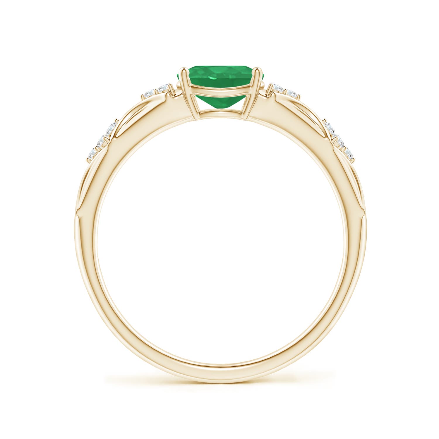 A - Emerald / 0.72 CT / 14 KT Yellow Gold