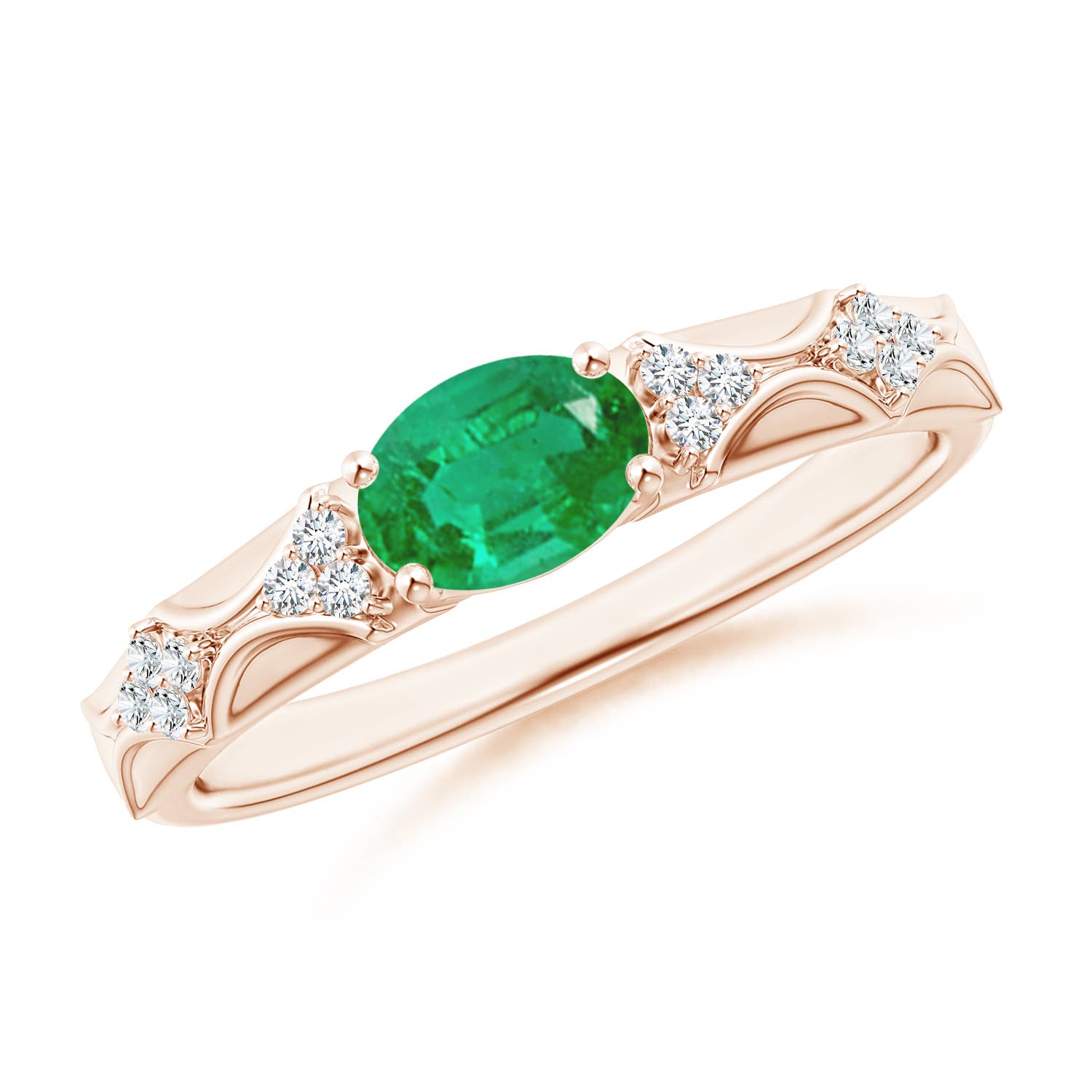 AA - Emerald / 0.72 CT / 14 KT Rose Gold