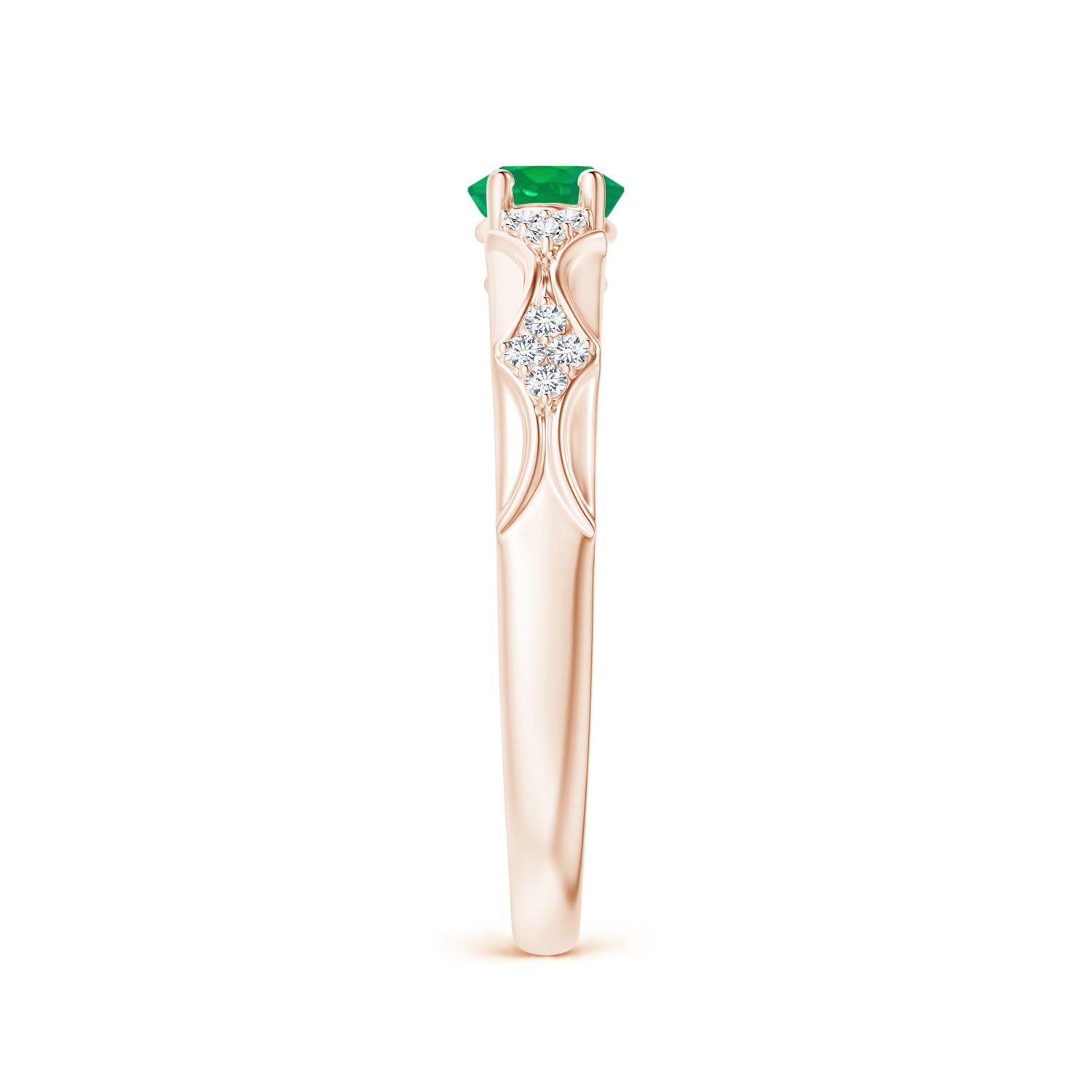 AA - Emerald / 0.72 CT / 14 KT Rose Gold