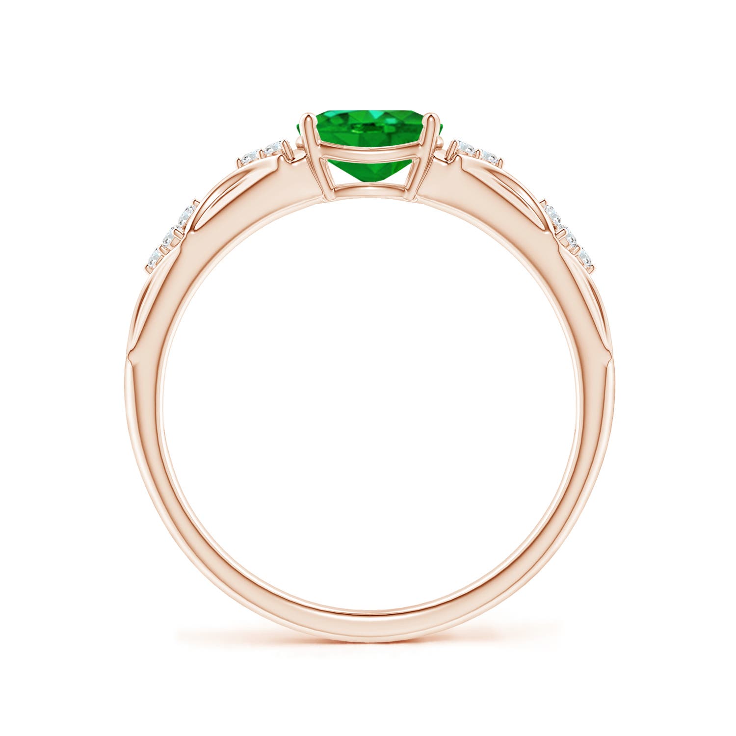 AAAA - Emerald / 0.72 CT / 14 KT Rose Gold