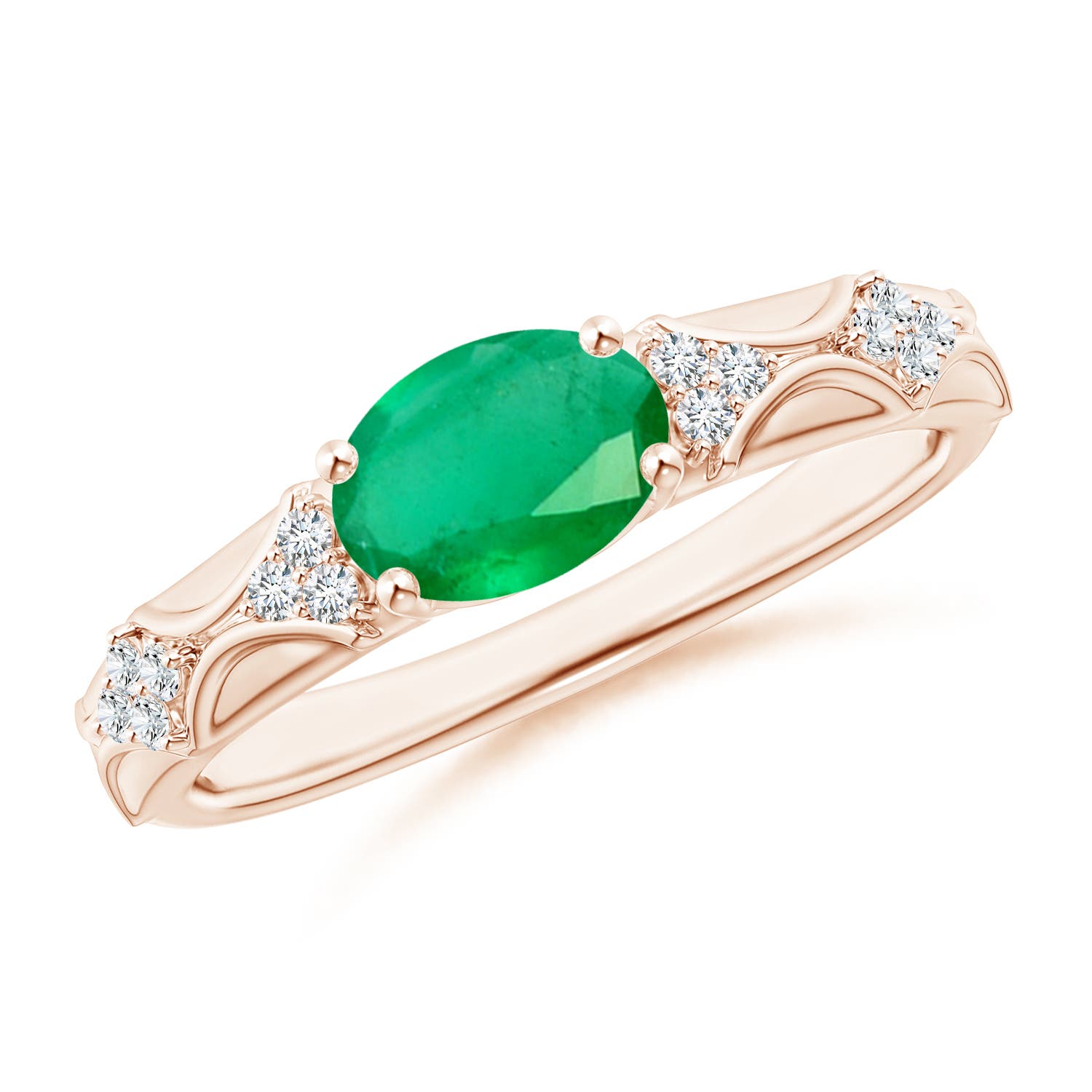 A - Emerald / 1.17 CT / 14 KT Rose Gold