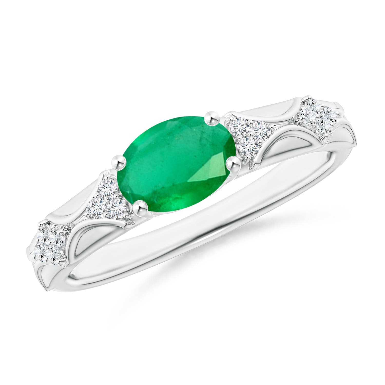 A - Emerald / 1.17 CT / 14 KT White Gold