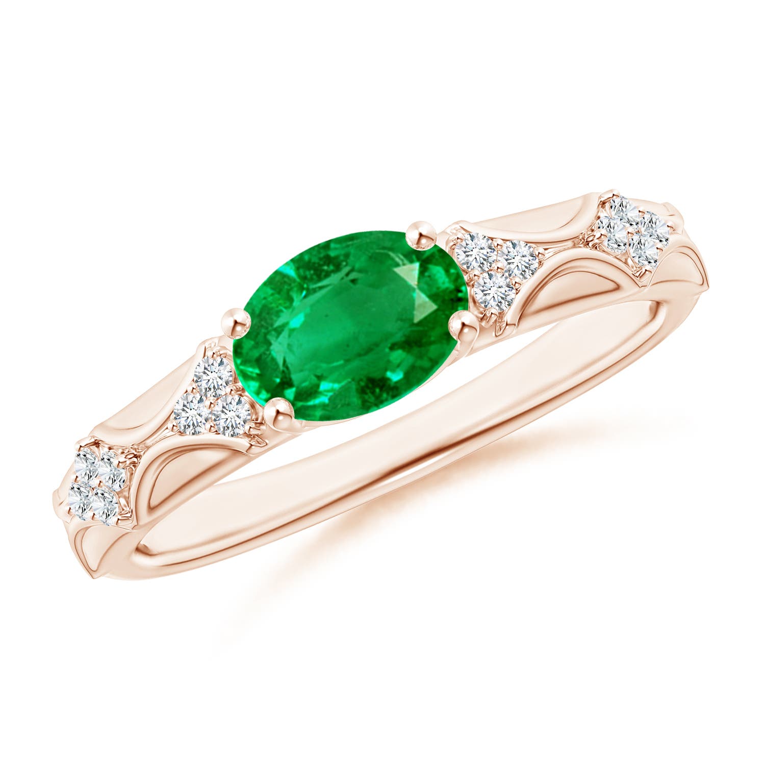 AAA - Emerald / 1.17 CT / 14 KT Rose Gold