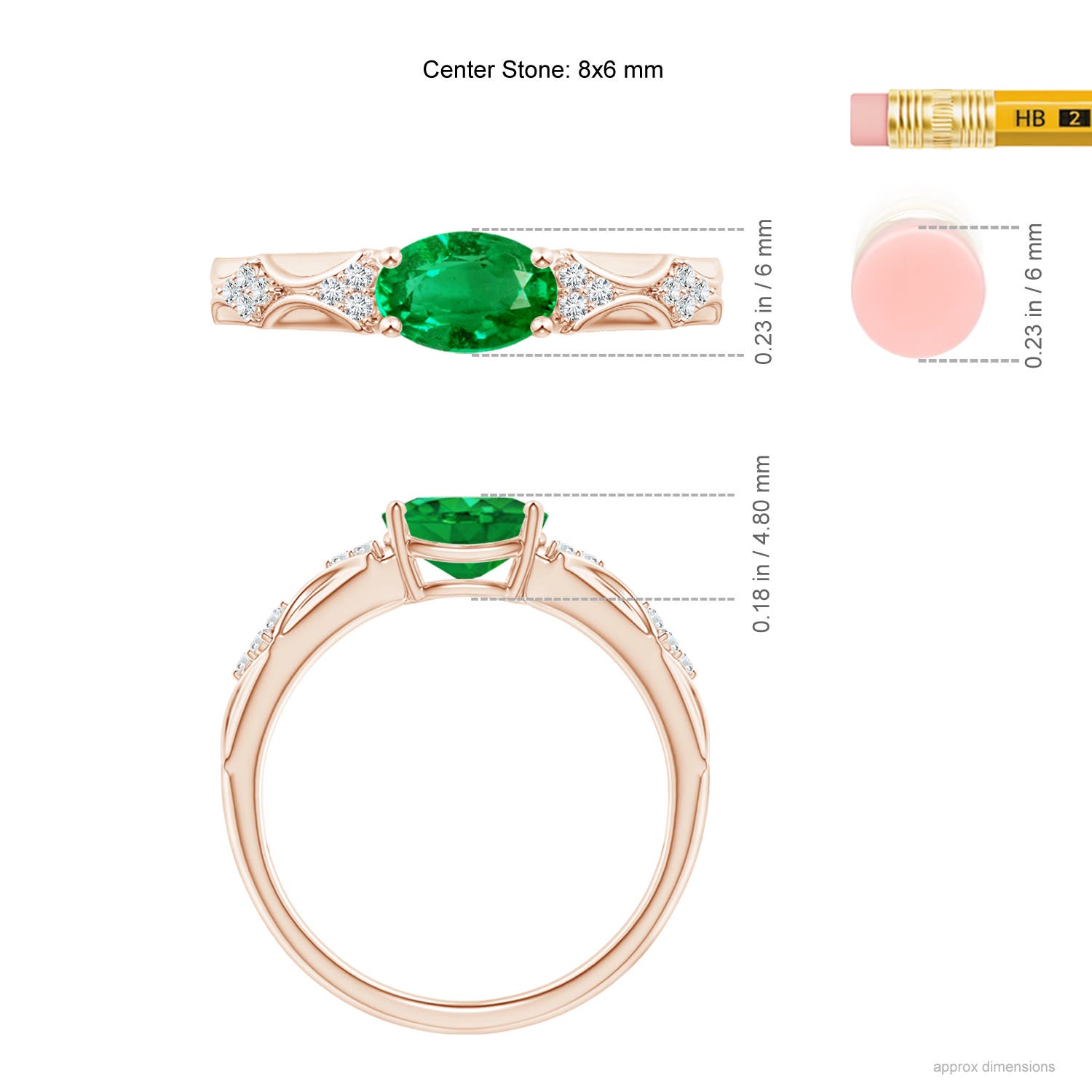 AAA - Emerald / 1.17 CT / 14 KT Rose Gold