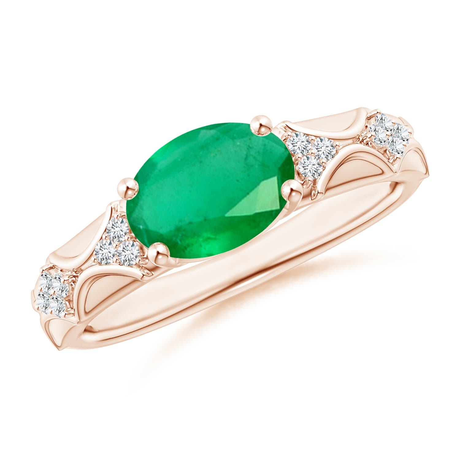 A - Emerald / 1.58 CT / 14 KT Rose Gold