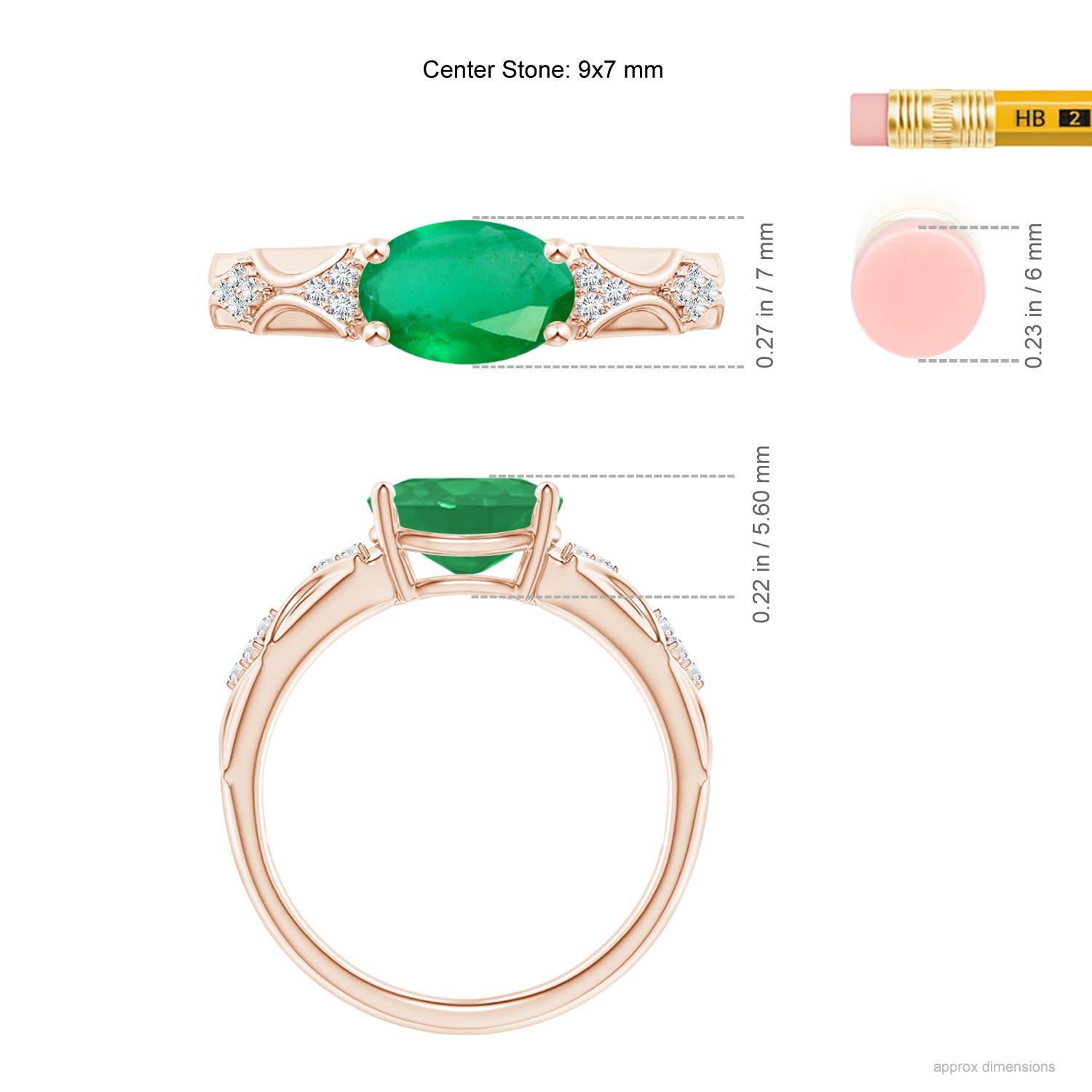 A - Emerald / 1.58 CT / 14 KT Rose Gold