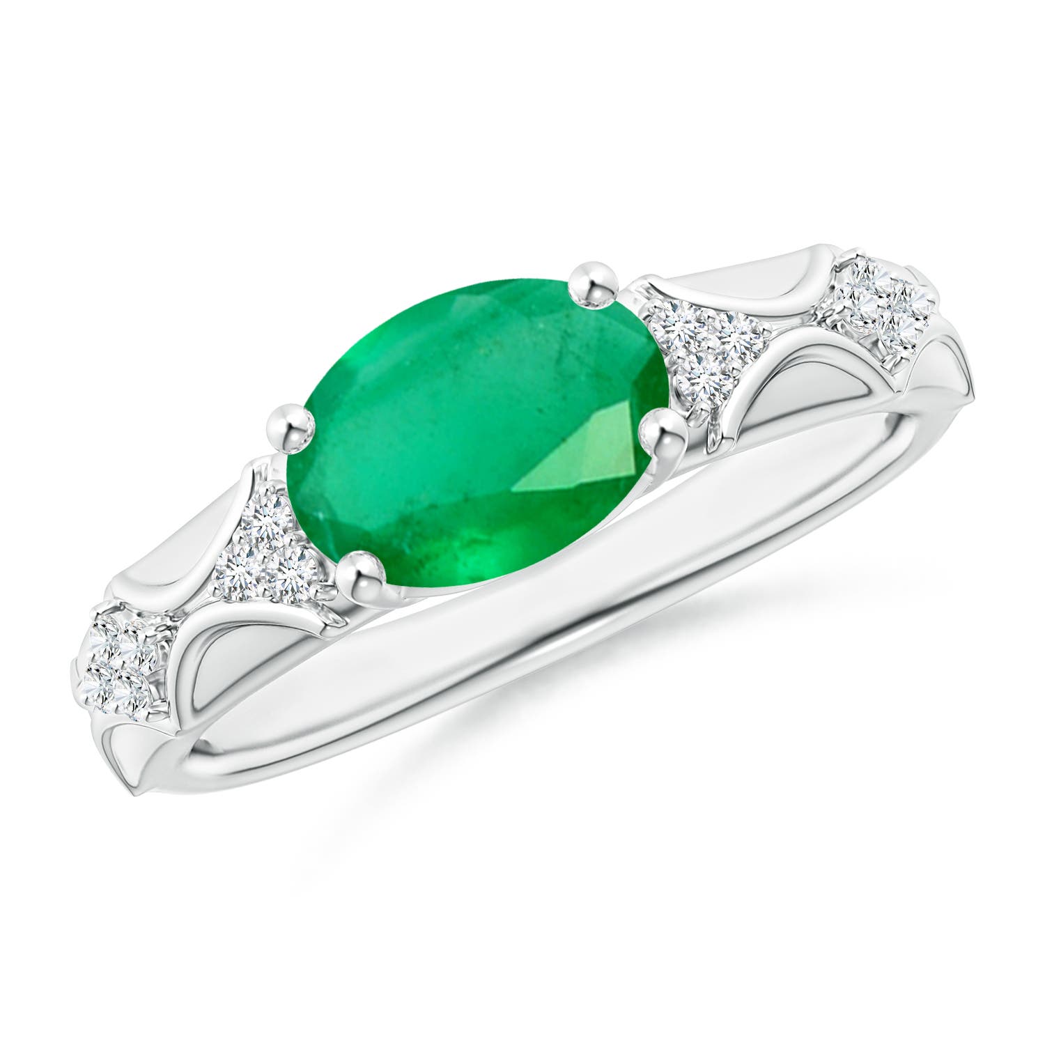 A - Emerald / 1.58 CT / 14 KT White Gold