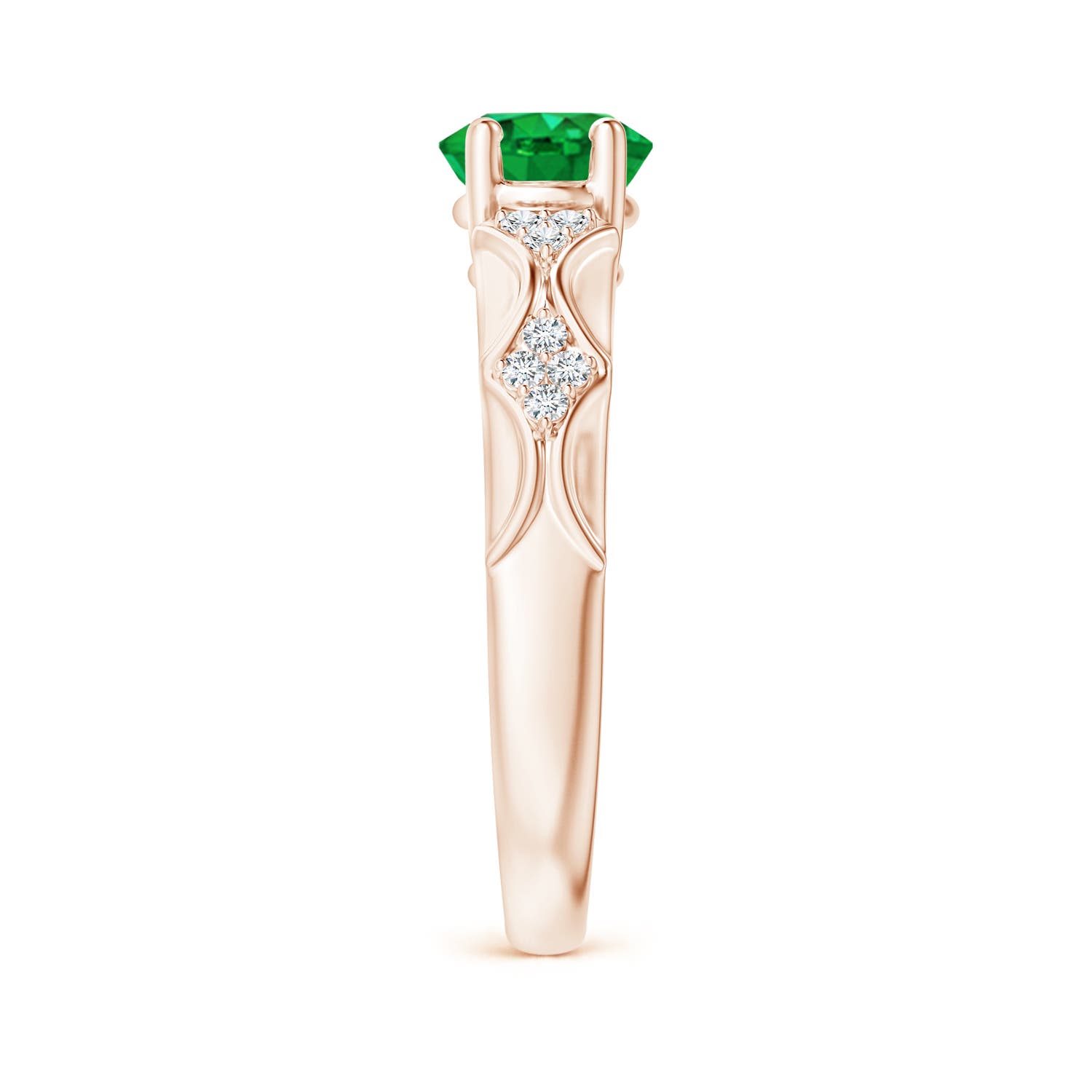 AAA - Emerald / 1.58 CT / 14 KT Rose Gold