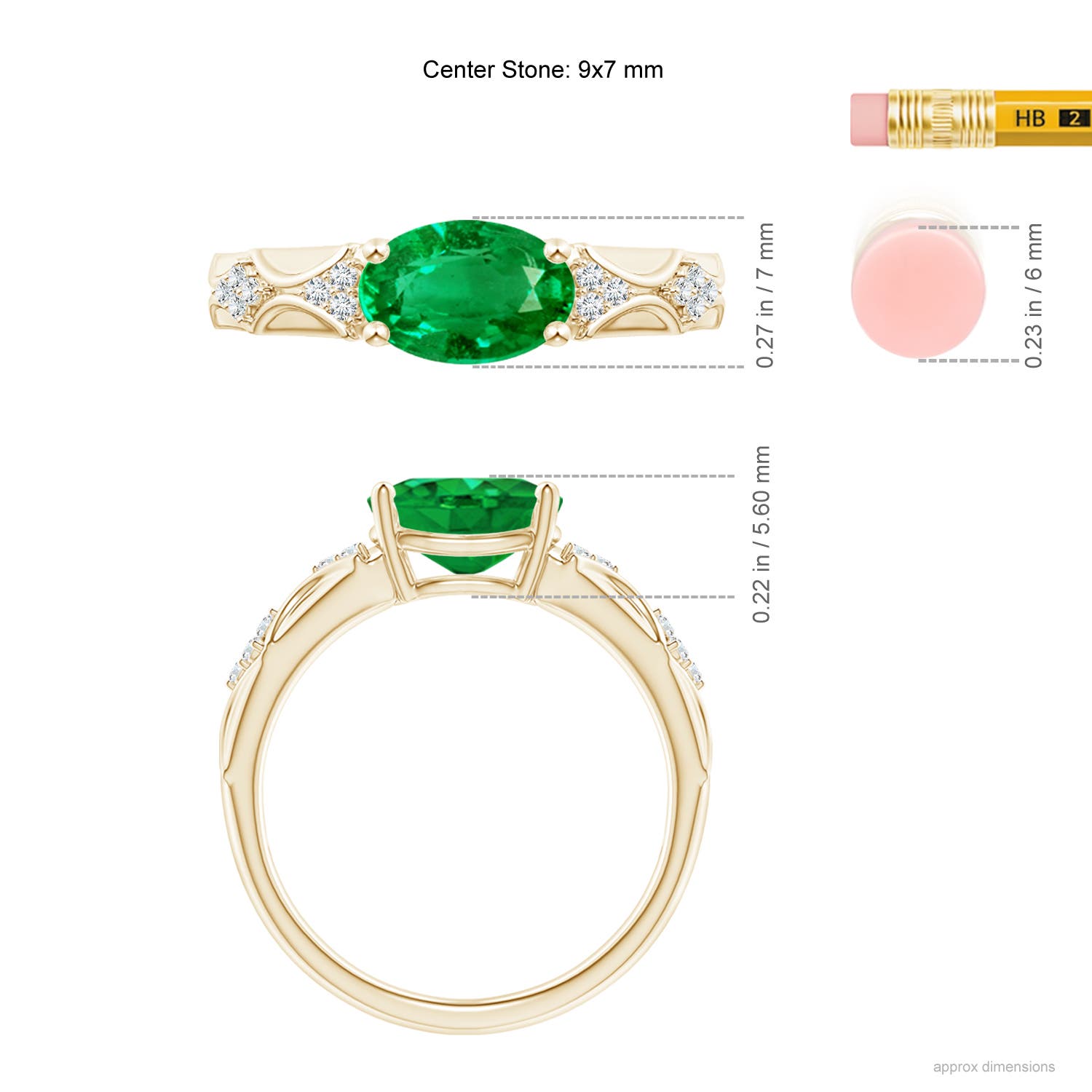 AAA - Emerald / 1.58 CT / 14 KT Yellow Gold