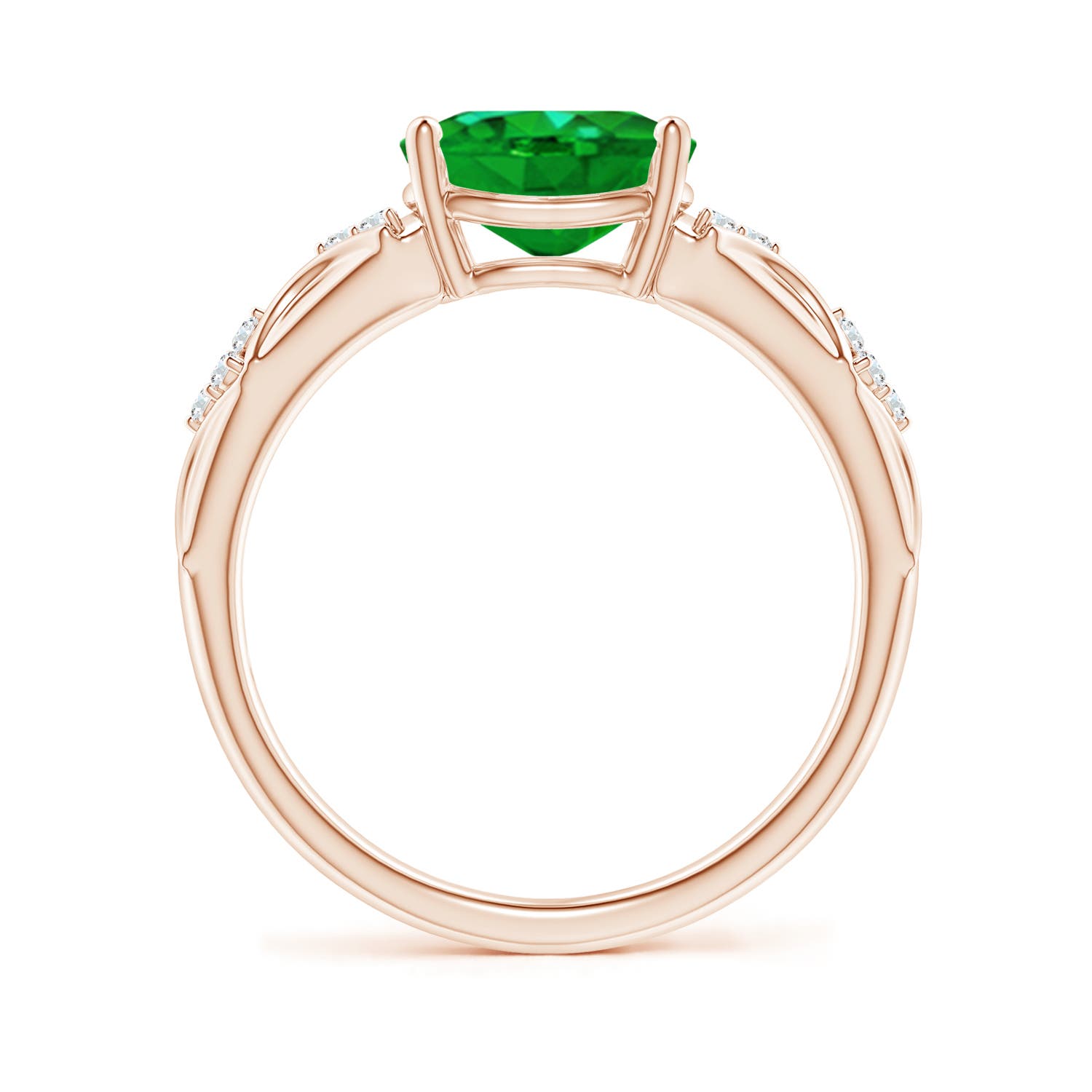 AAAA - Emerald / 1.58 CT / 14 KT Rose Gold