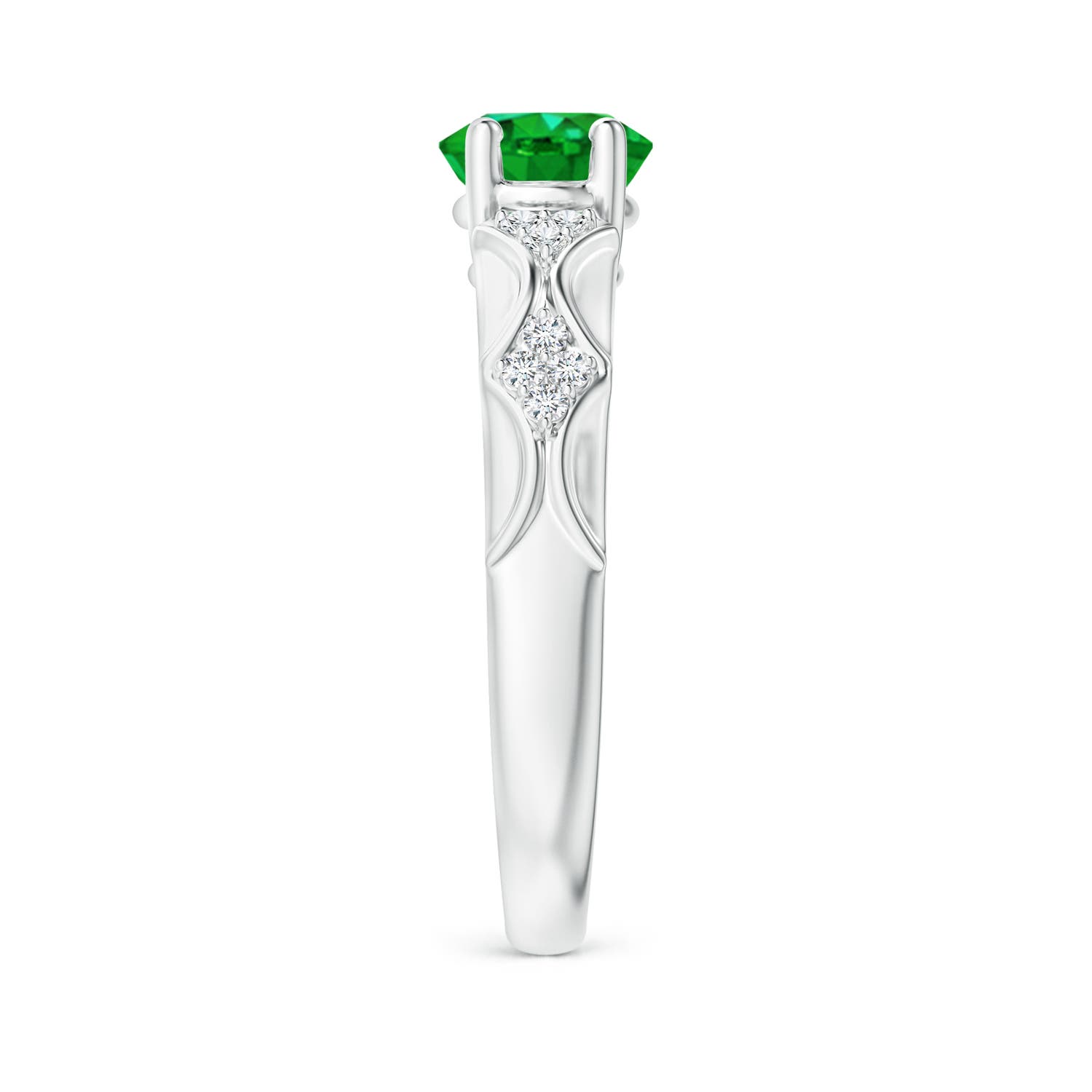 AAAA - Emerald / 1.58 CT / 14 KT White Gold