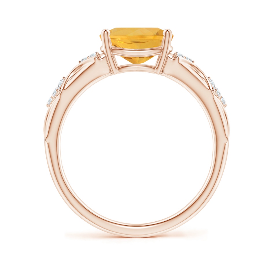 9x7mm A Oval Fire Opal Vintage Style Ring with Diamond Accents in Rose Gold side-1