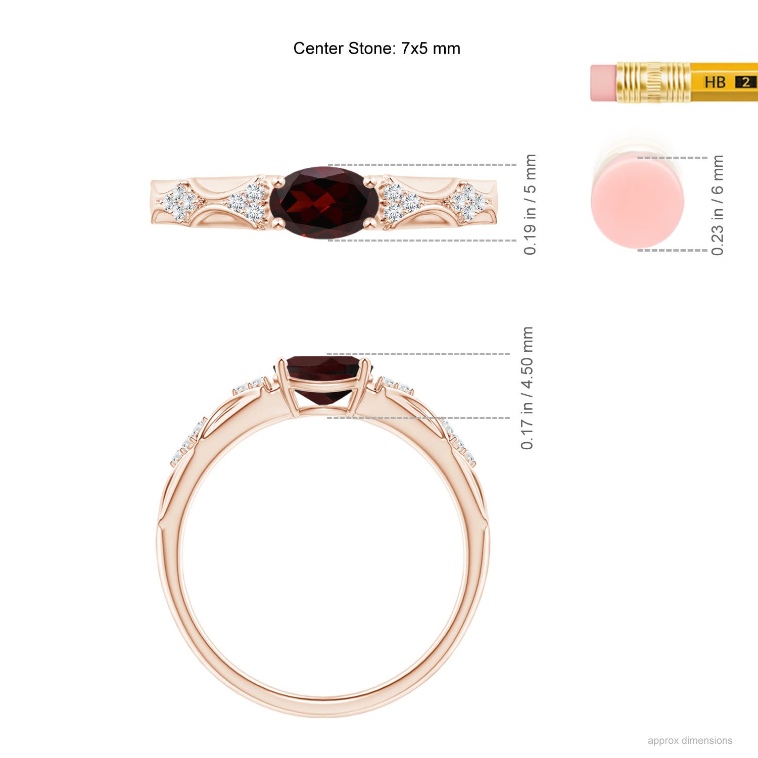 A - Garnet / 0.94 CT / 14 KT Rose Gold