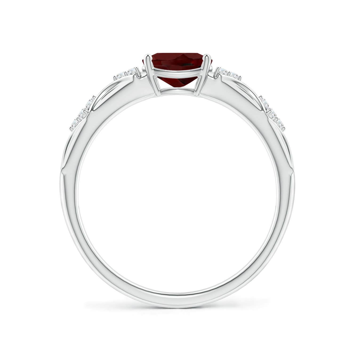 AAA - Garnet / 0.94 CT / 14 KT White Gold